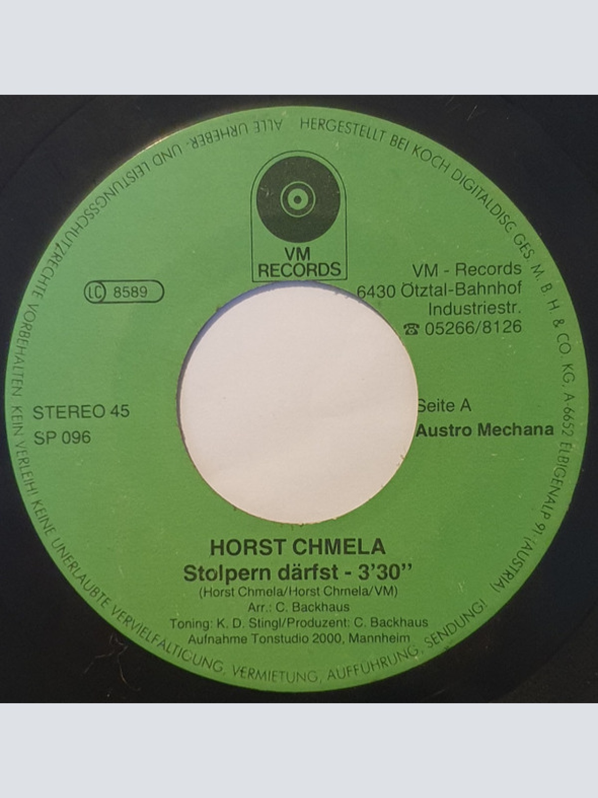 Vinyl / Horst Chmela - Stolpern Därfst