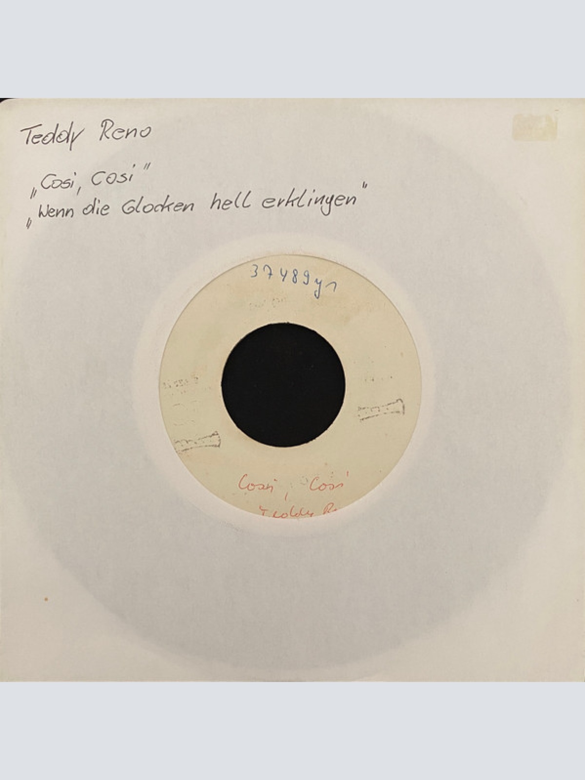 Vinyl / Teddy Reno - Wenn Die Glocken Hell Erklingen / Cosi, Cosi