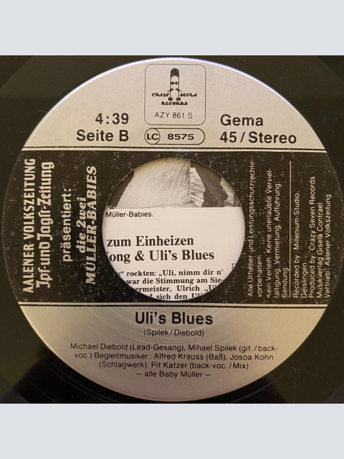 Vinyl / Die 2wei Müller-Babies - Thermalbad-Song & Uli's Blues