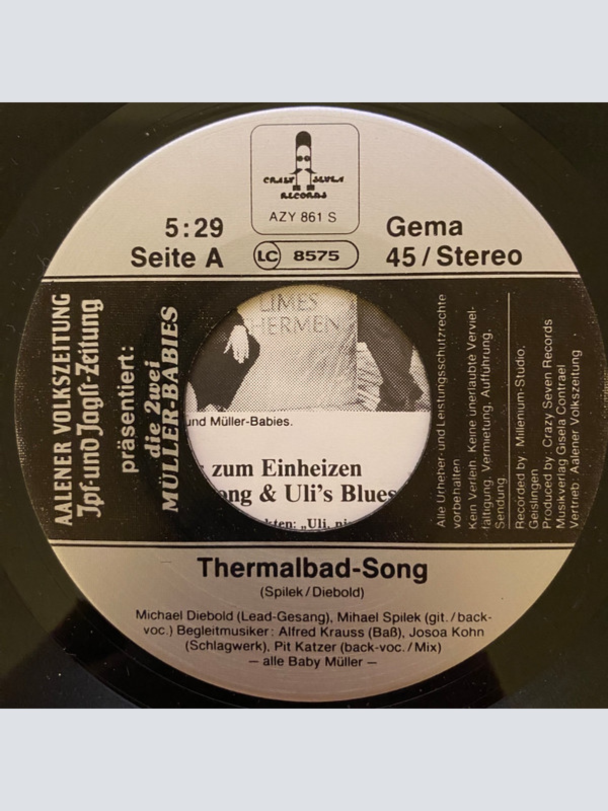 Vinyl / Die 2wei Müller-Babies - Thermalbad-Song & Uli's Blues