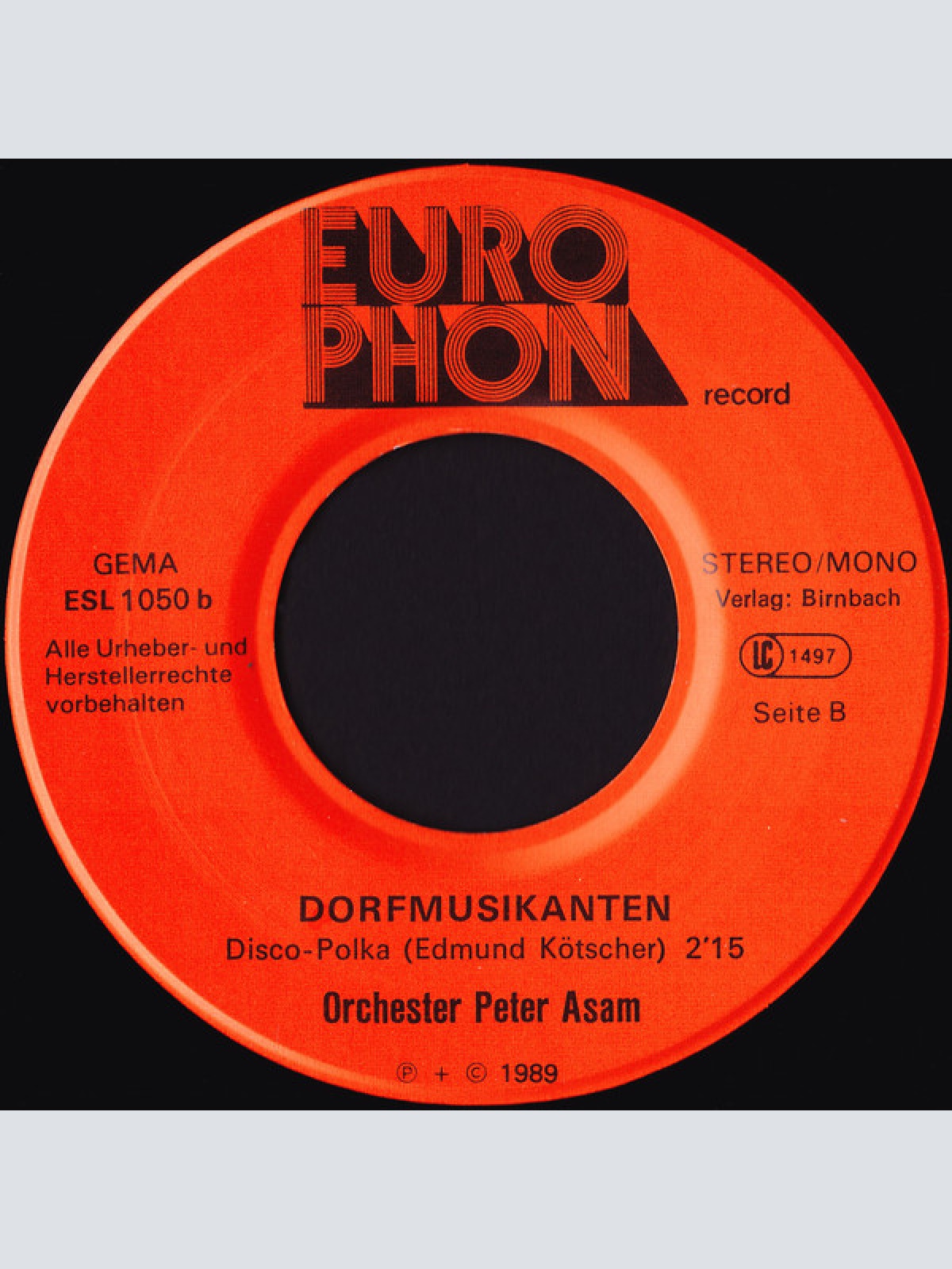 Vinyl / Orchester Peter Asam - Sensation / Dorfmusikanten