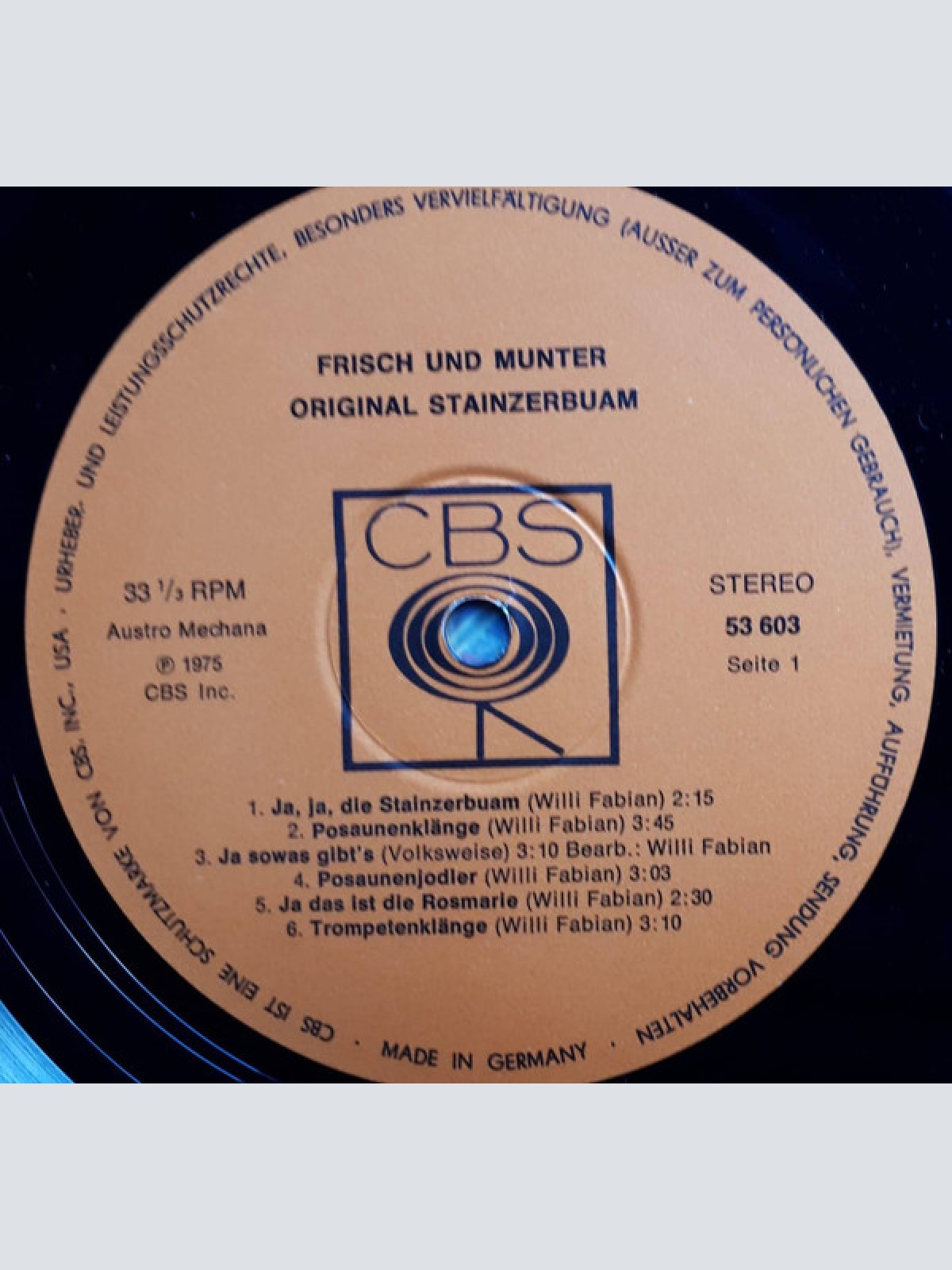 Vinyl / Die Original Stainzerbuam* - Frisch Und Munter