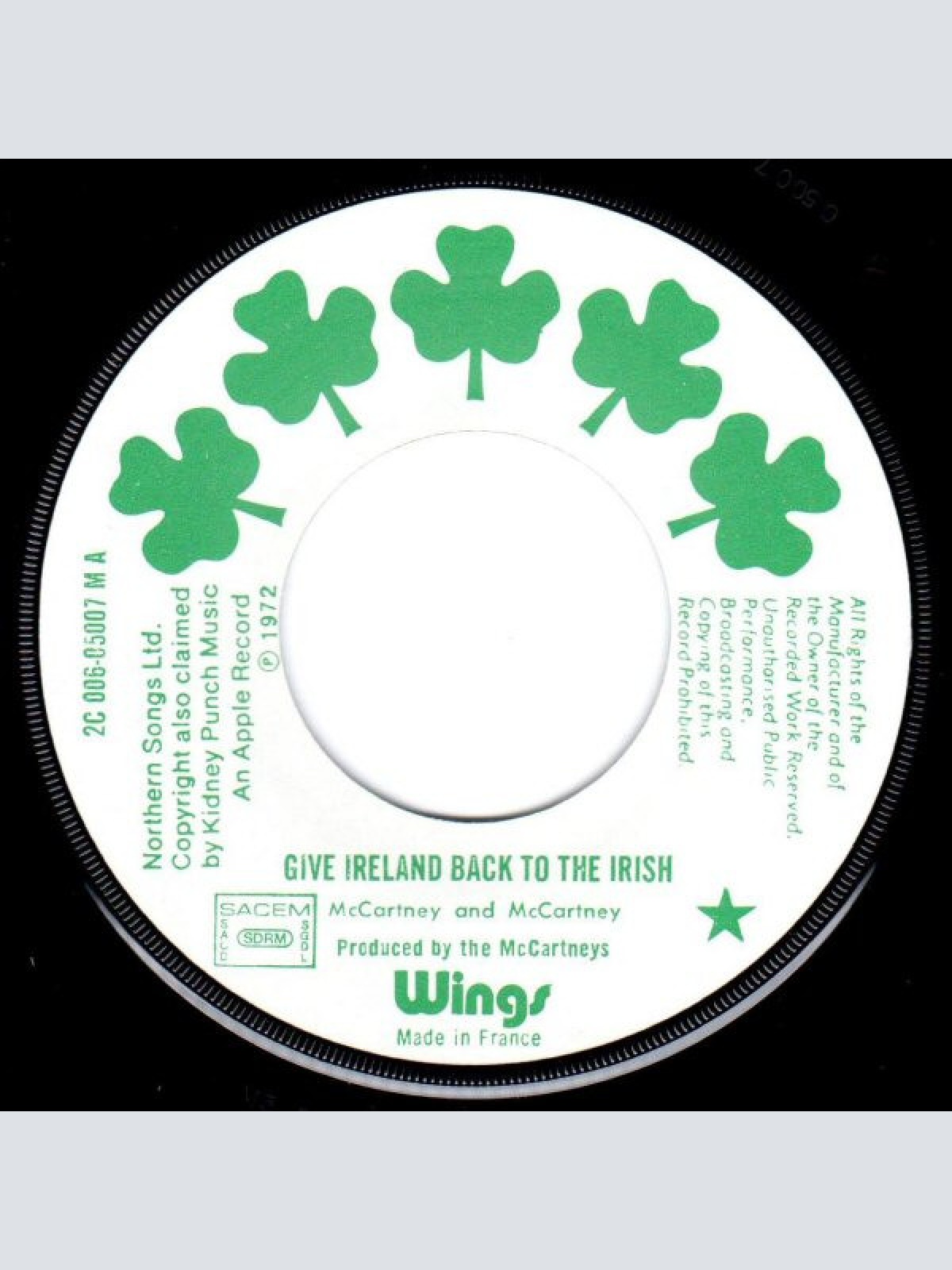 Vinyl / Wings (2) - Give Ireland Back To The Irish