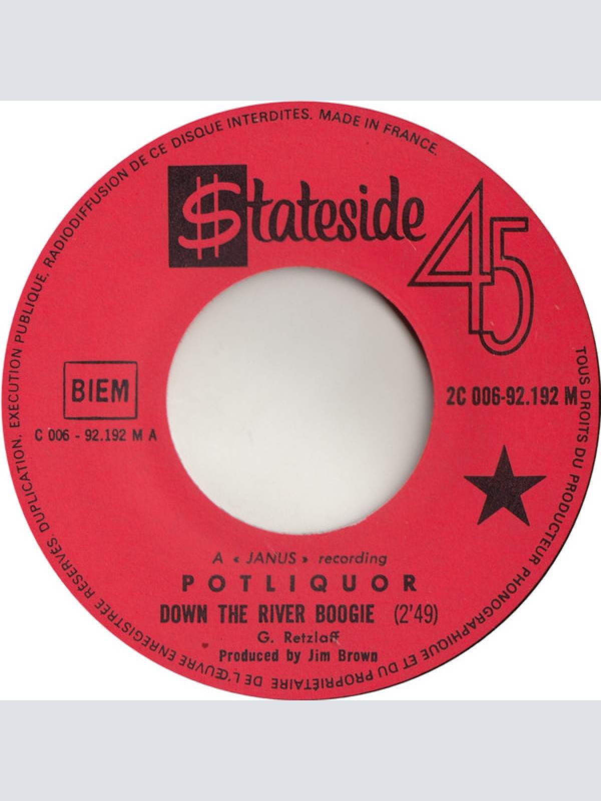 Vinyl / Potliquor - Down The River Boogie