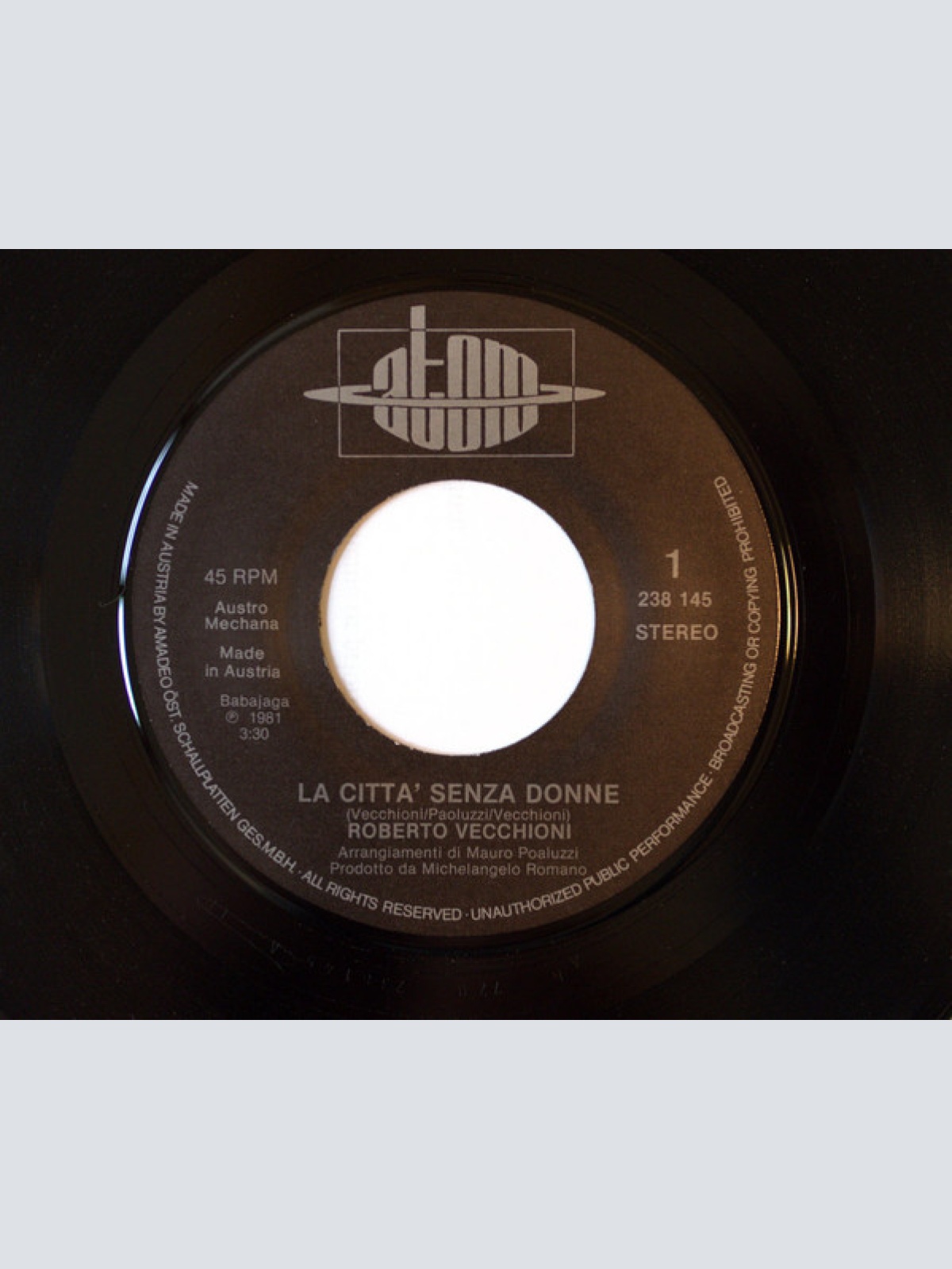 Vinyl / Roberto Vecchioni - La Città Senza Donne / Montecristo