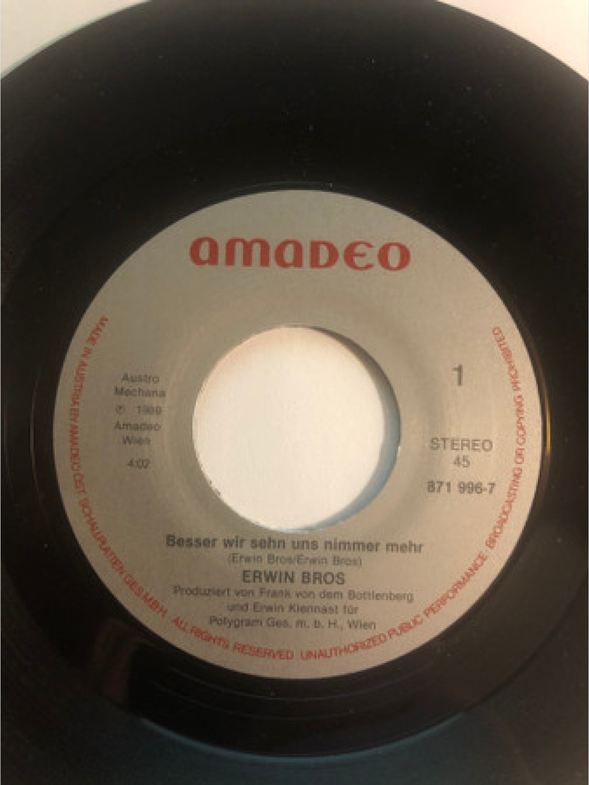 Vinyl / Erwin Bros - Besser Wir Sehen Uns Nimmer Mehr