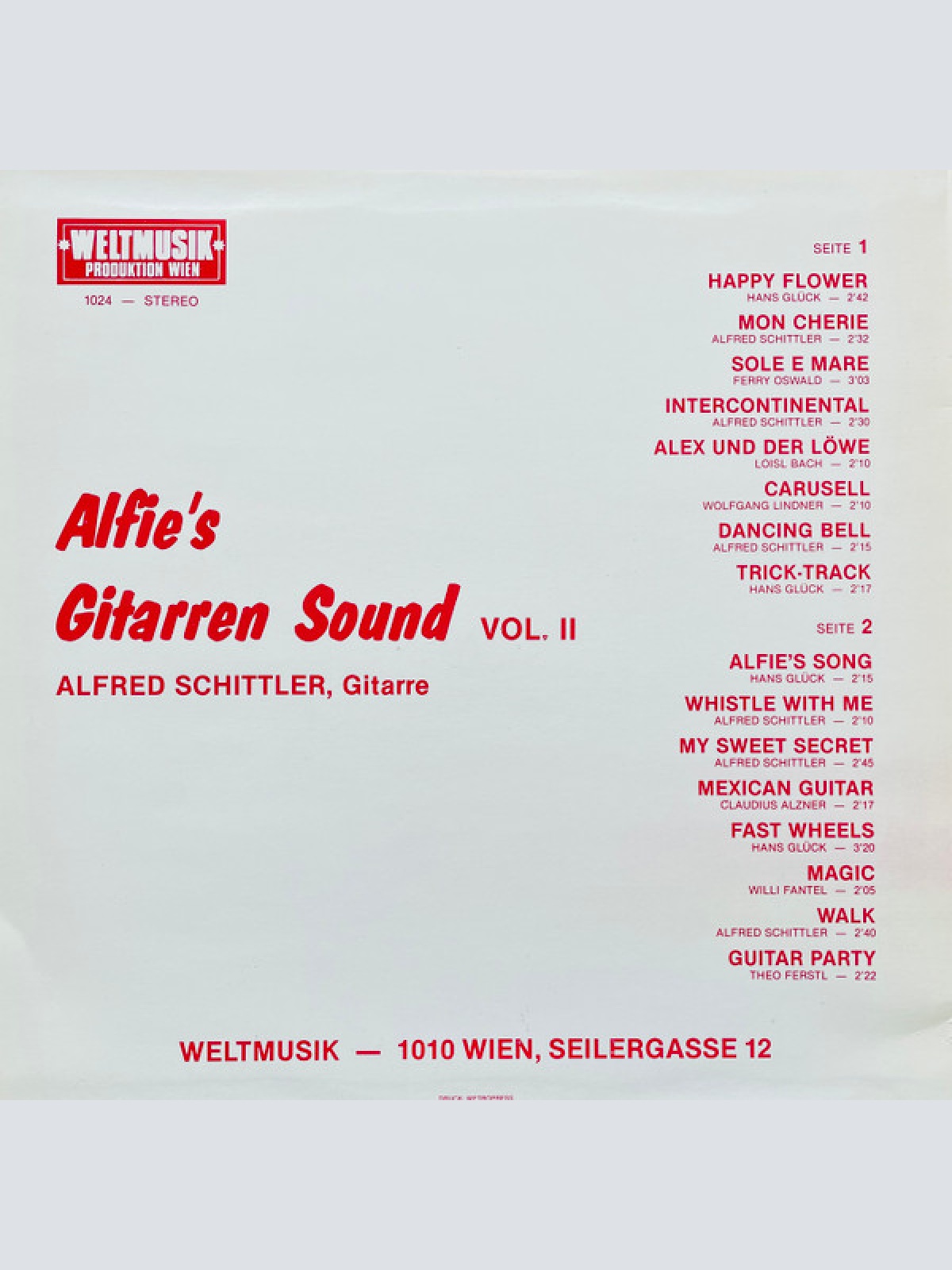 Vinyl / Alfred Schittler - Alfie's Gitarren Sound Vol. II
