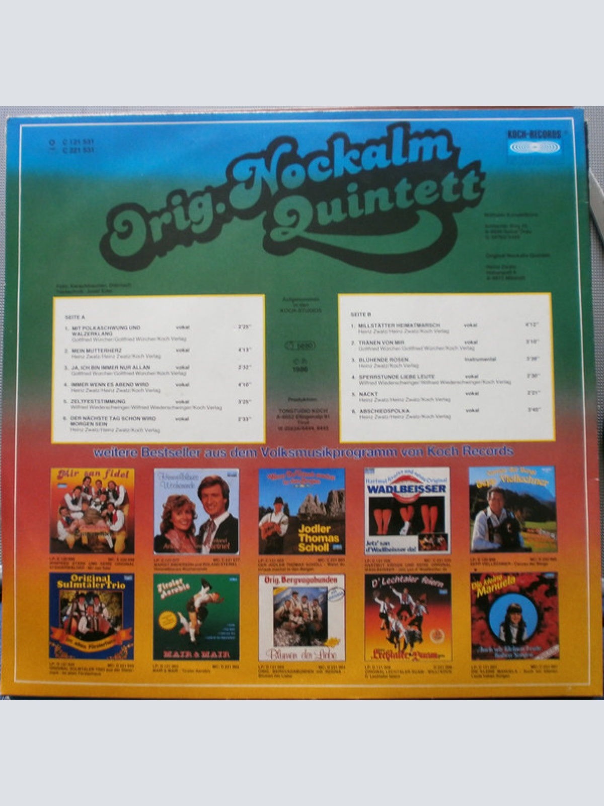 Vinyl / Orig. Nockalm Quintett* - Immer, Wenn Es Abend Wird