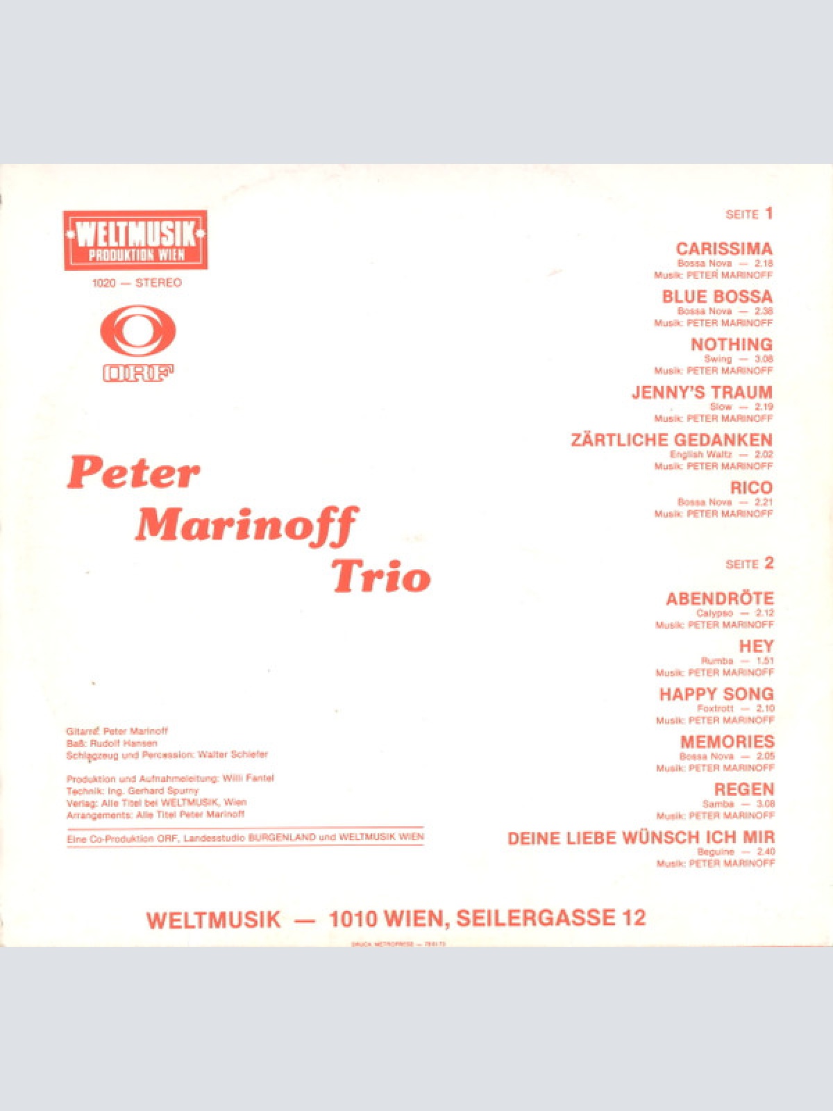 Vinyl / Peter Marinoff Trio - Peter Marinoff Trio