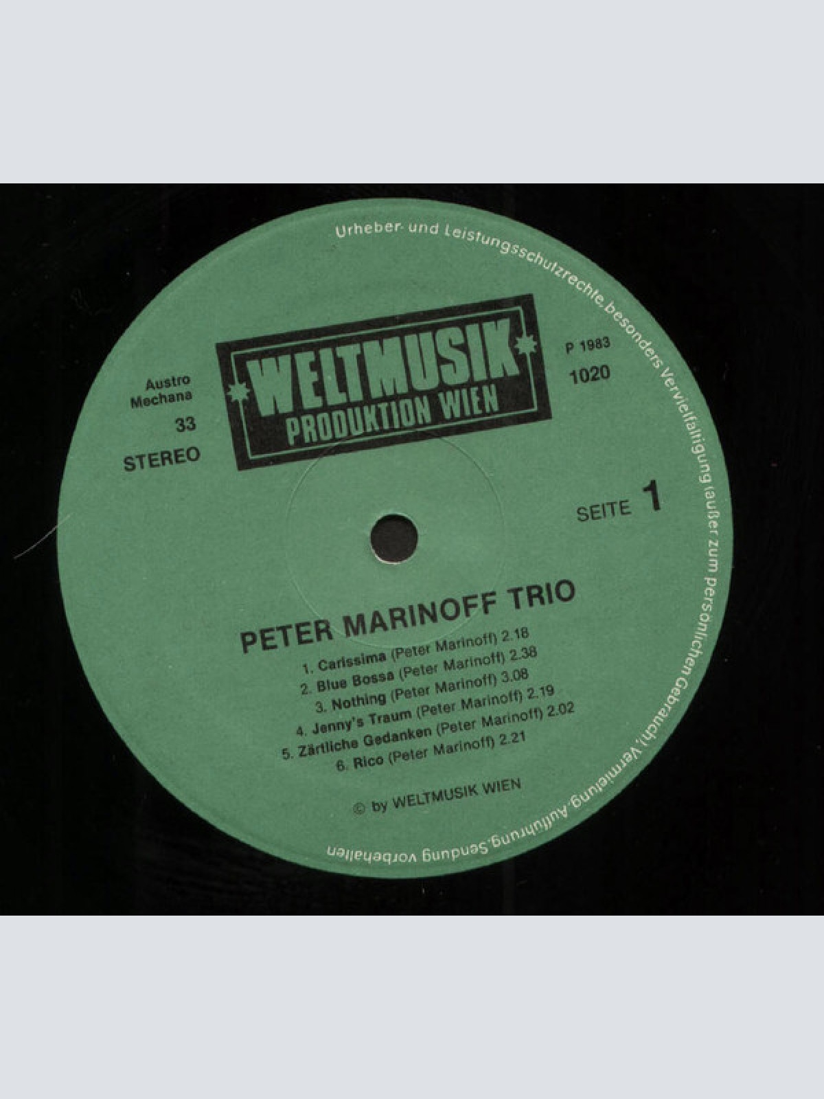 Vinyl / Peter Marinoff Trio - Peter Marinoff Trio