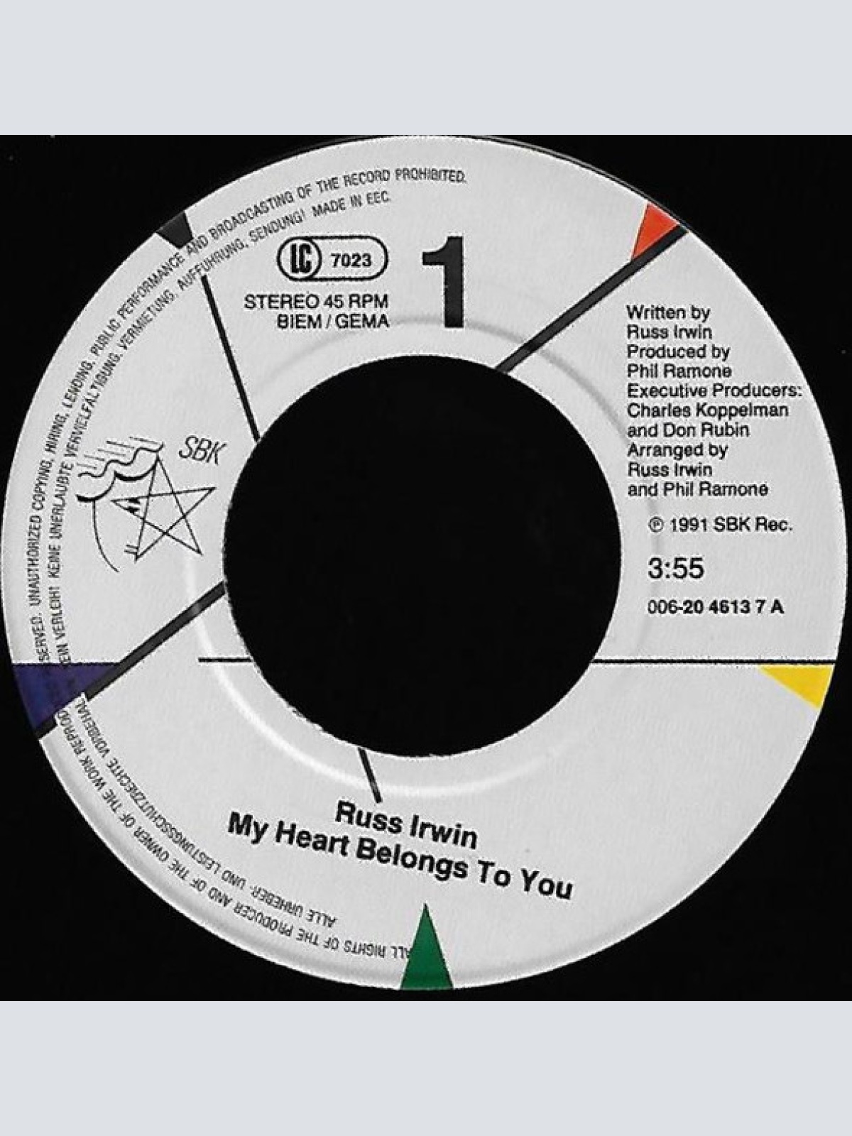 Vinyl / Russ Irwin - My heart belongs to you