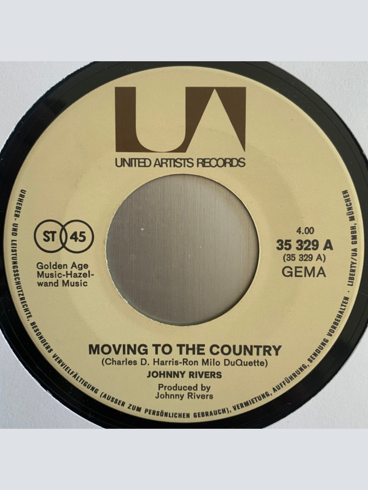 Vinyl / Johnny Rivers - Moving To The Country / So Far Away