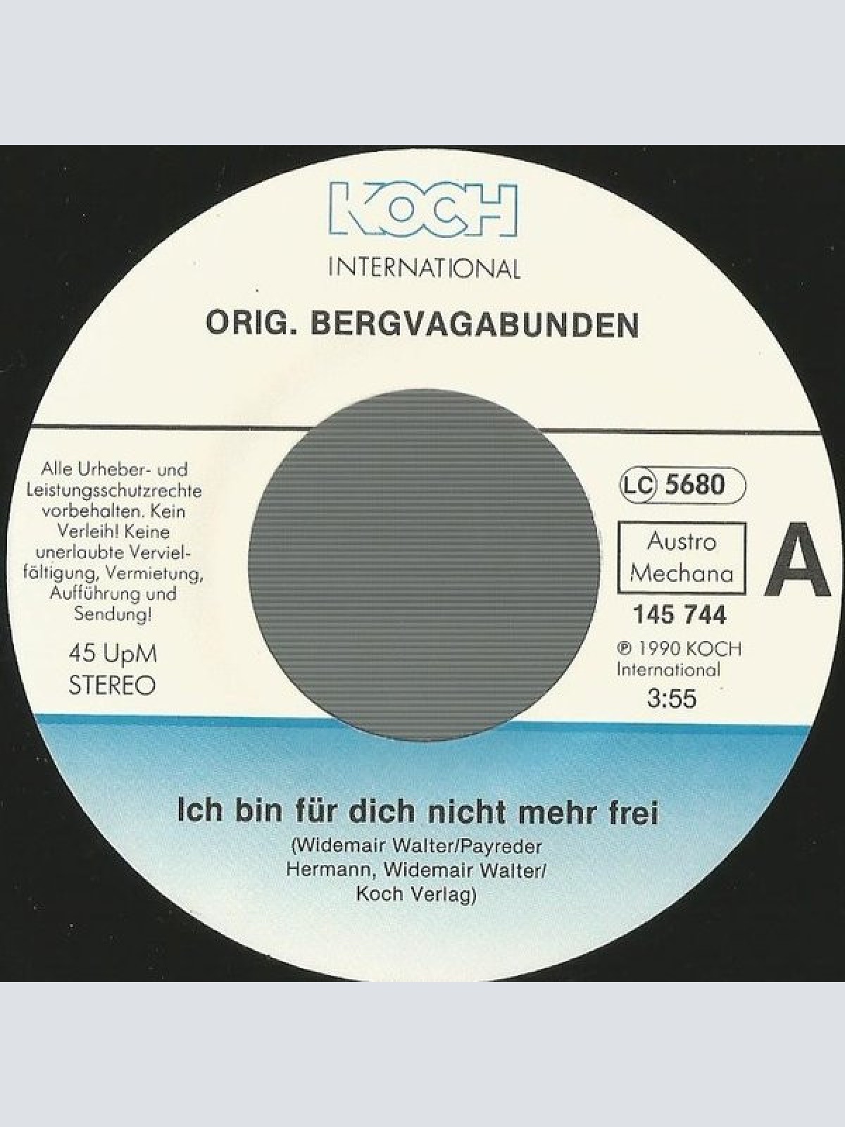 Vinyl / Original Bergvagabunden - Ich Bin Für Dich Nicht Mehr Frei