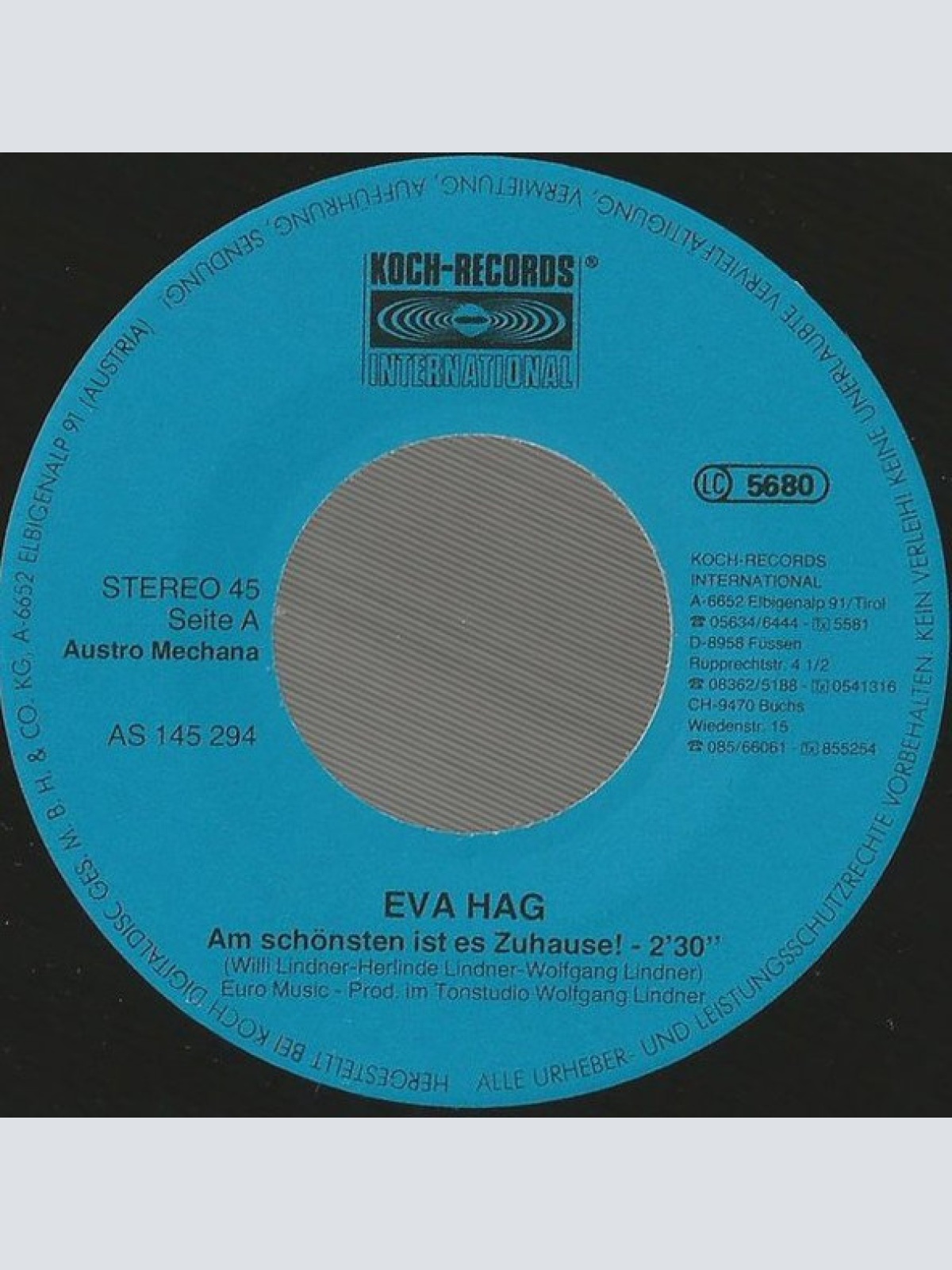 Vinyl / Eva Hag - Aber Am Schönsten Ist Es Zu Hause