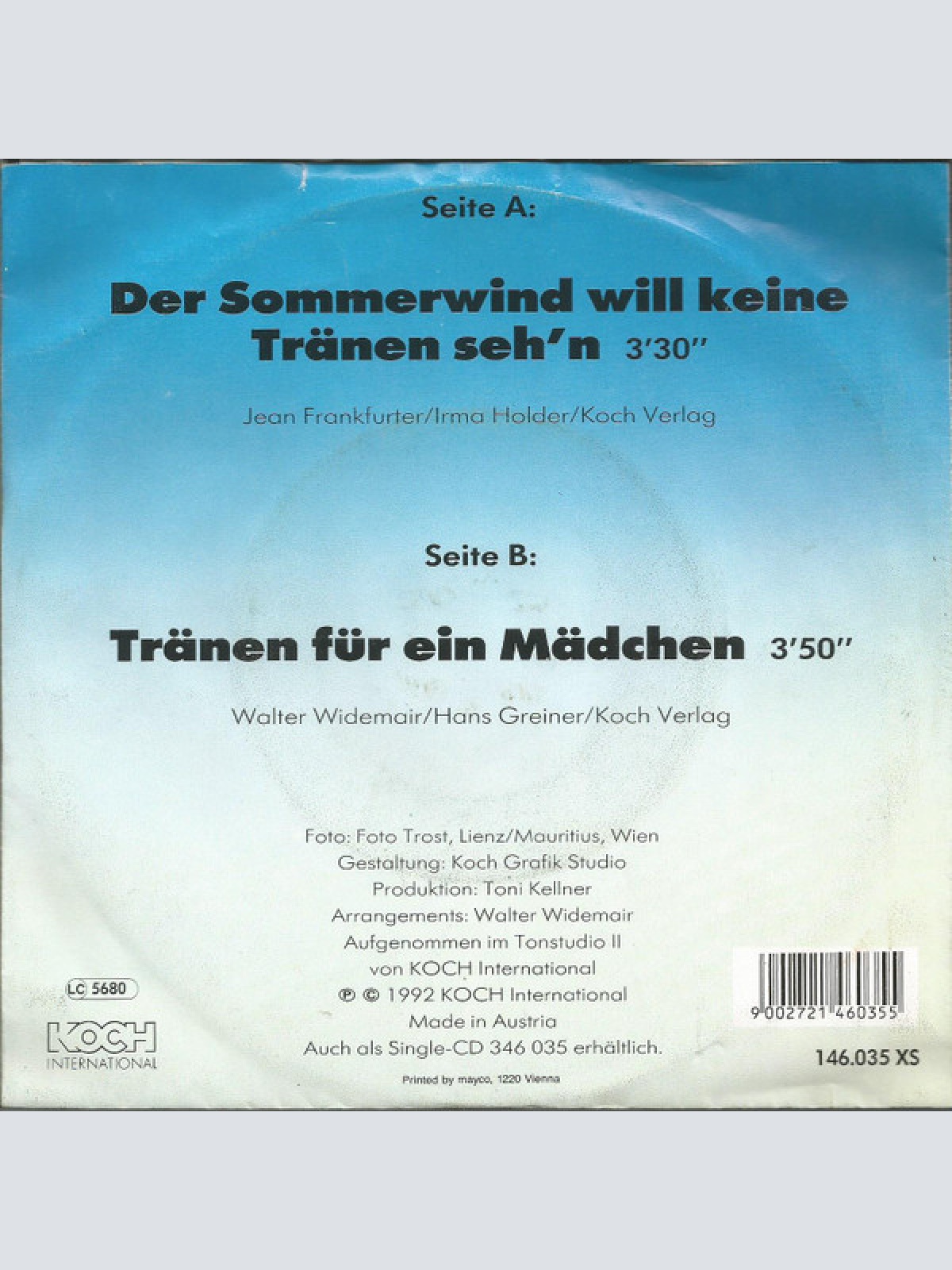 Vinyl / Nockalm Quintett - Der Sommerwind Will Keine Tränen Seh'n