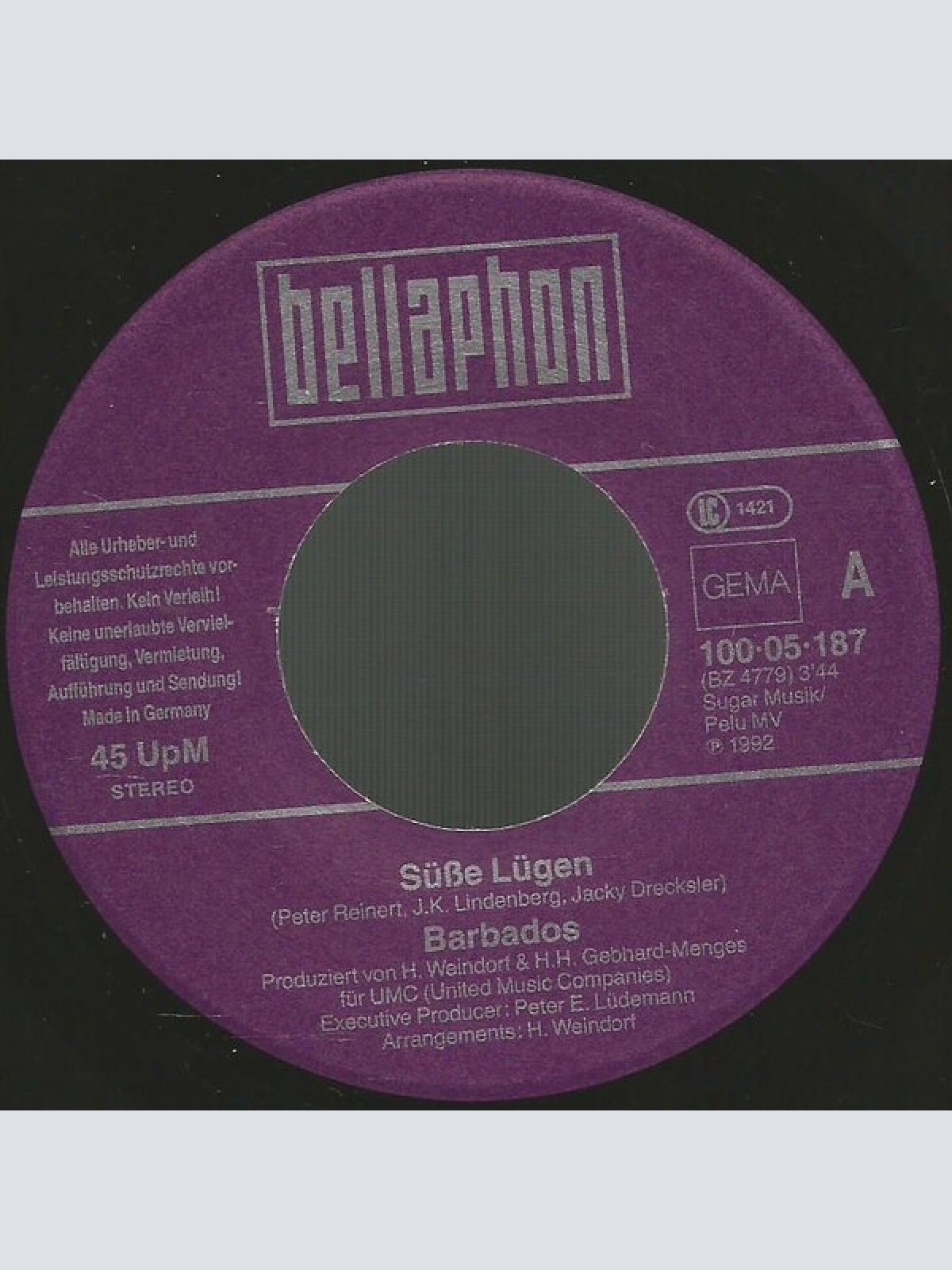 Vinyl / Barbados (3) - Süße Lügen