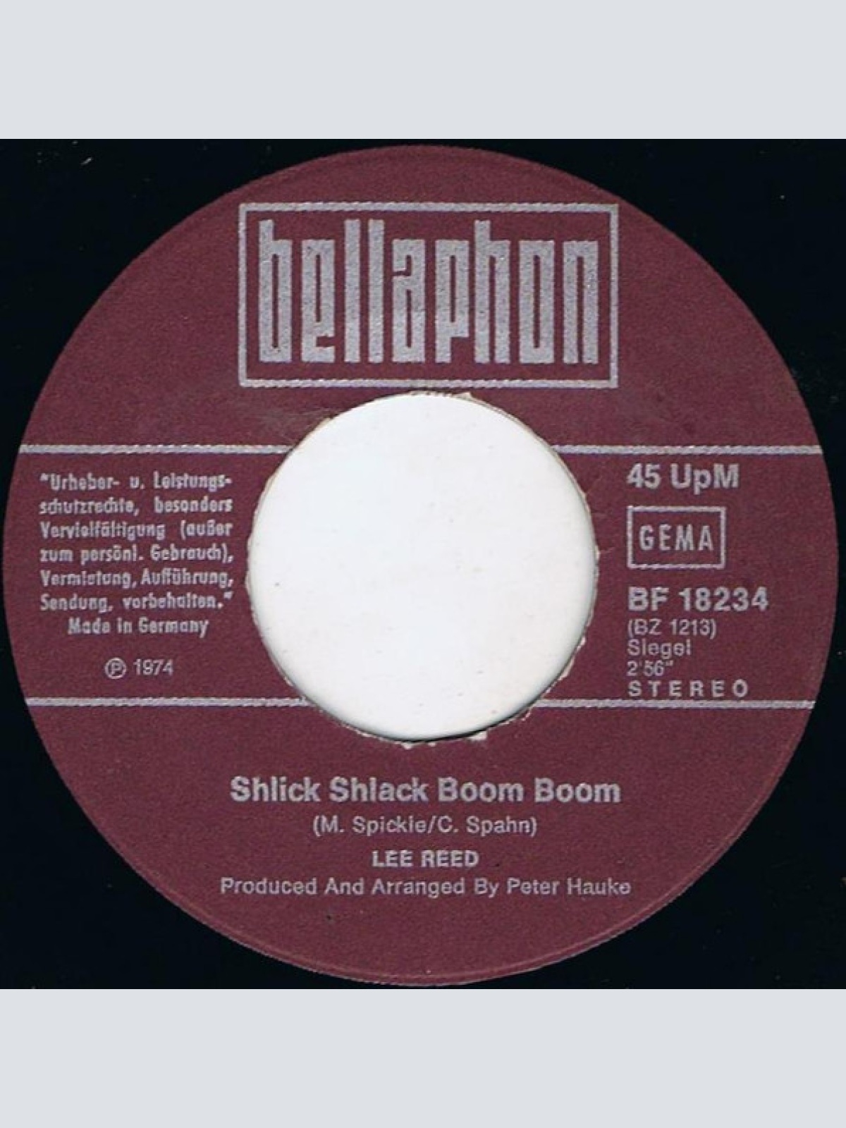 Vinyl / Lee Reed - Shlick Shlack Boom Boom