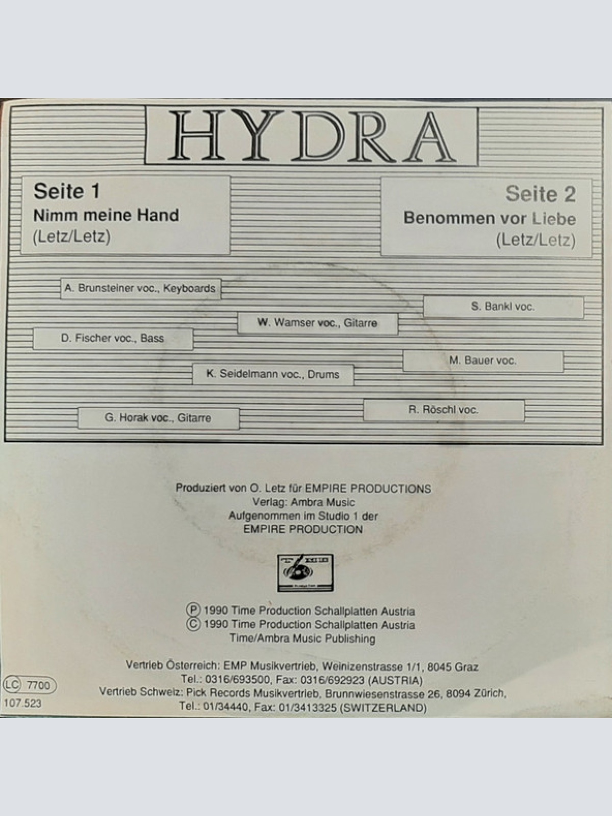 Vinyl / Hydra (77) - Nimm Meine Hand / Benommen Vor Liebe
