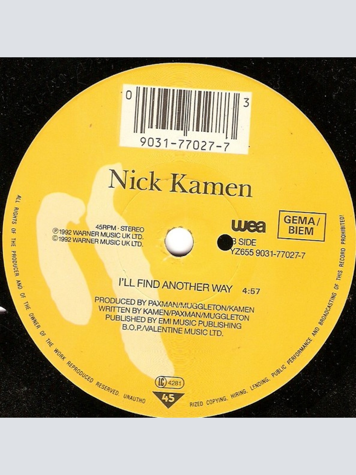 Vinyl / Nick Kamen - You're Not The Only One