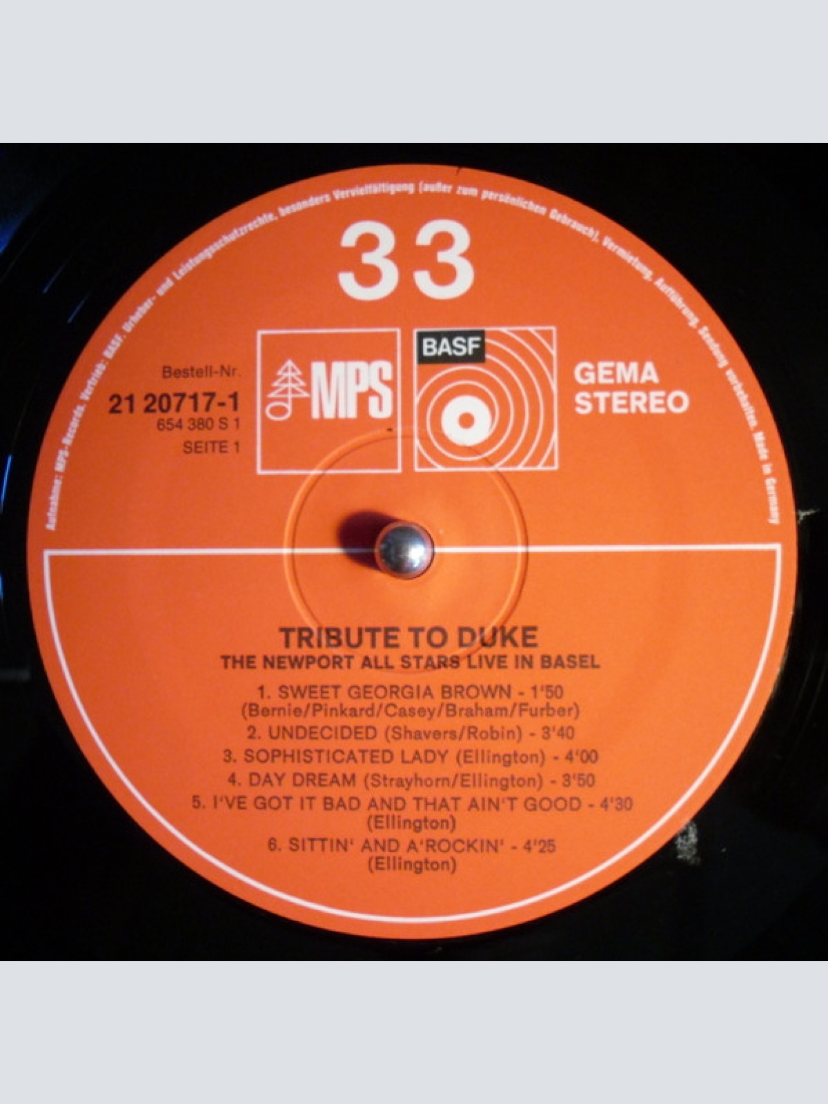 Vinyl / The Newport All Stars - Tribute To Duke, Recorded Live In Basel, Switzerland