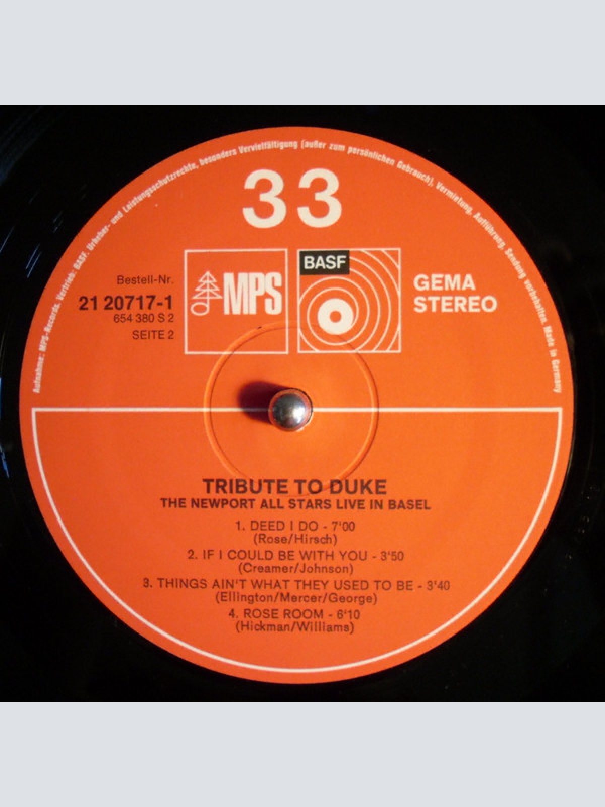 Vinyl / The Newport All Stars - Tribute To Duke, Recorded Live In Basel, Switzerland