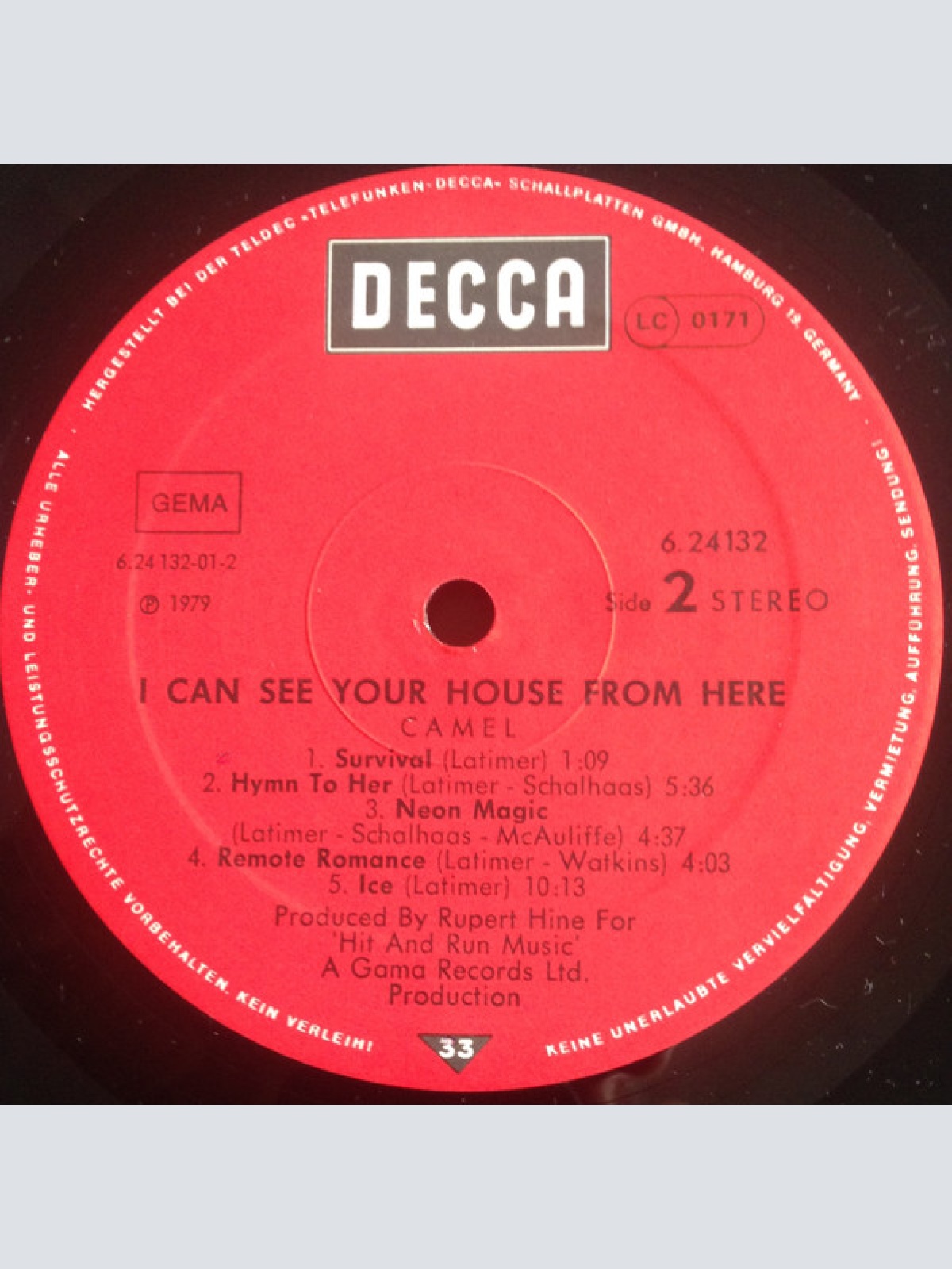 Vinyl / Camel - I Can See Your House From Here