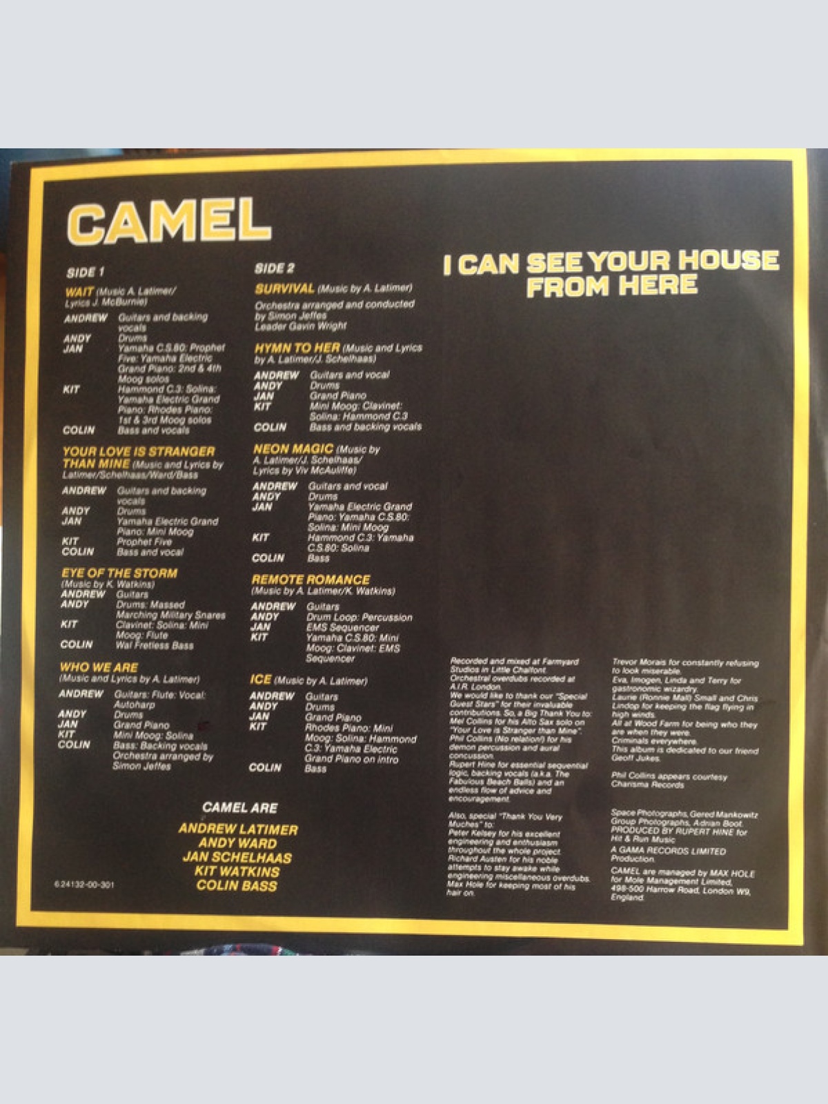 Vinyl / Camel - I Can See Your House From Here