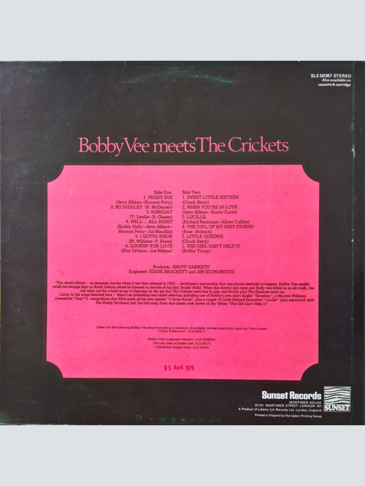 Vinyl / Bobby Vee and The Crickets (2) - Bobby Vee Meets The Crickets