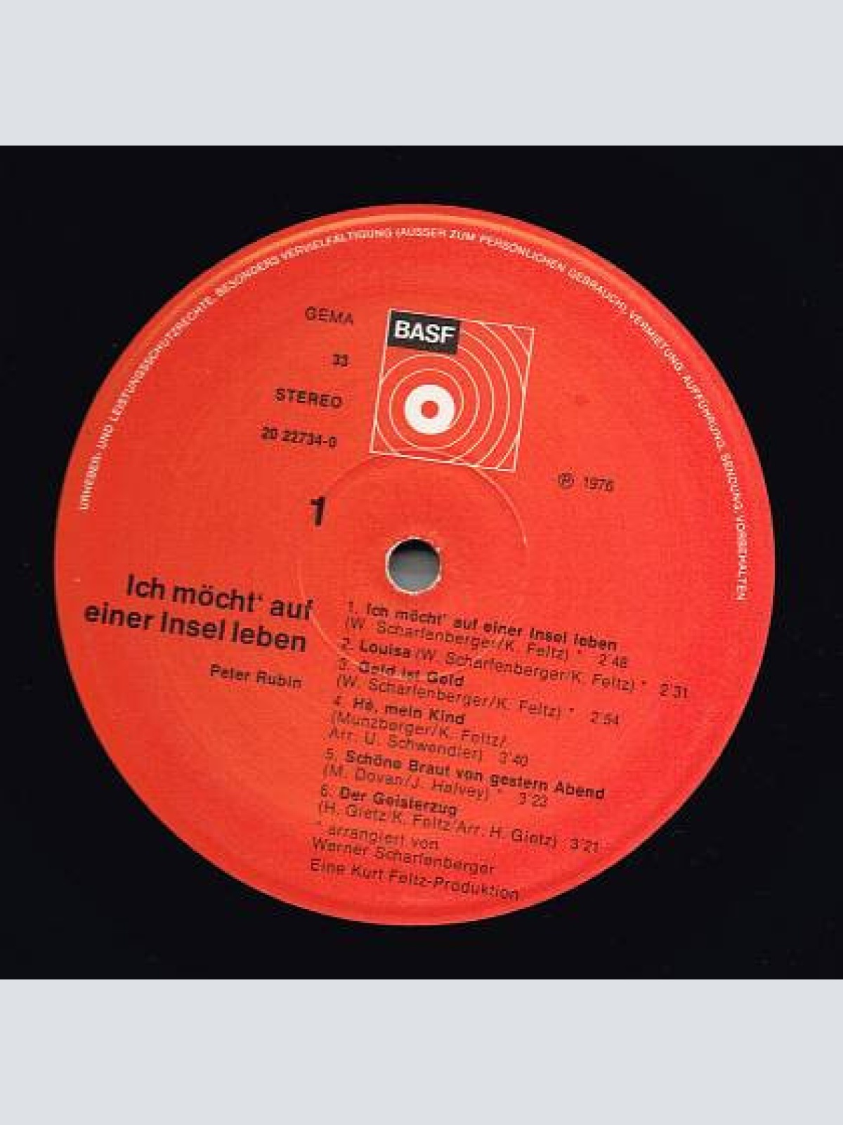 Vinyl / Peter Rubin - Ich Möcht' Auf Einer Insel Leben