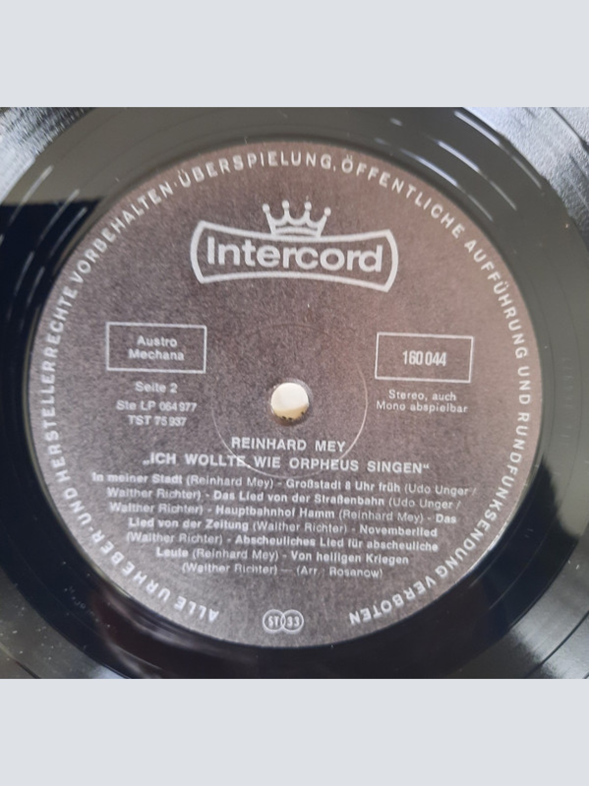 Vinyl / Reinhard Mey - Ich Wollte Wie Orpheus Singen