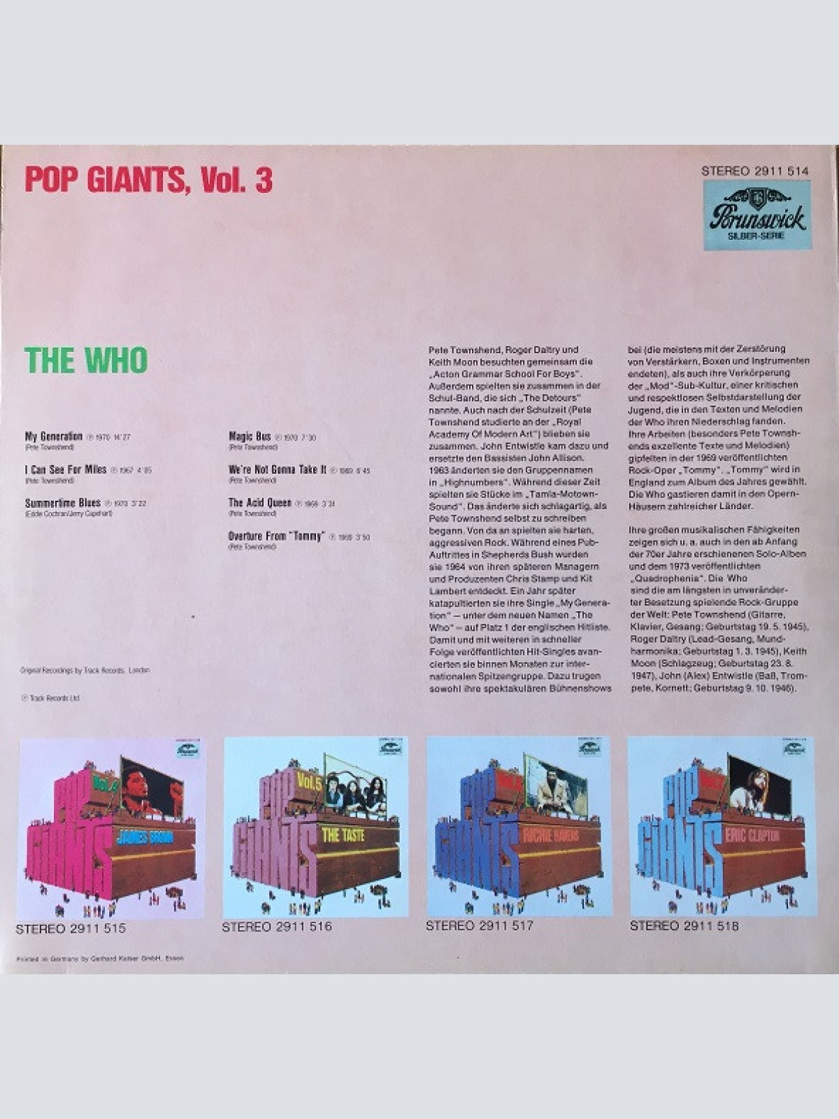 Vinyl / The Who - Pop Giants, Vol. 3