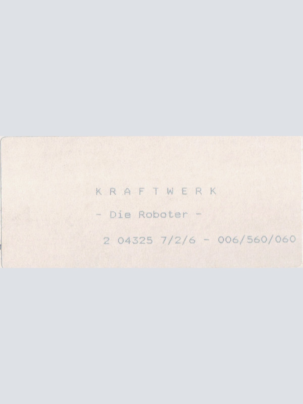 Vinyl / Kraftwerk - Die Roboter