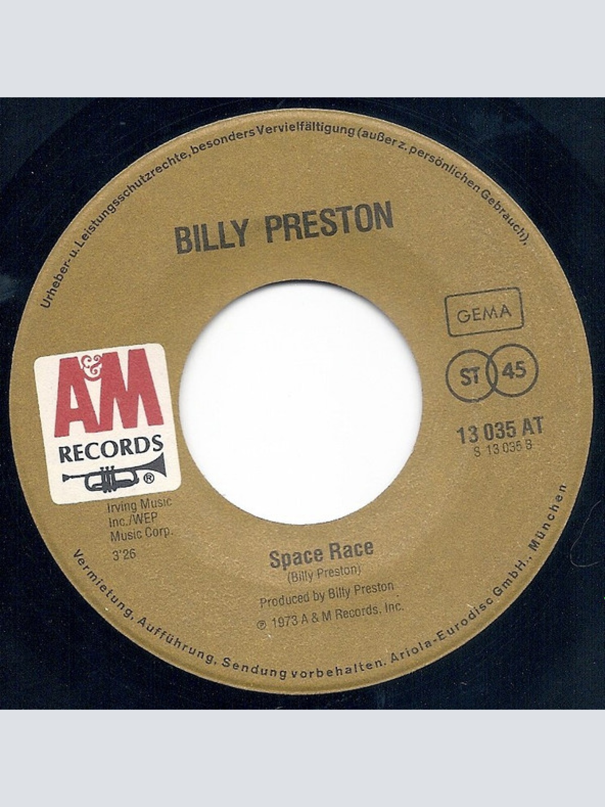 Vinyl / Billy Preston - My Soul Is A Witness / Space Race