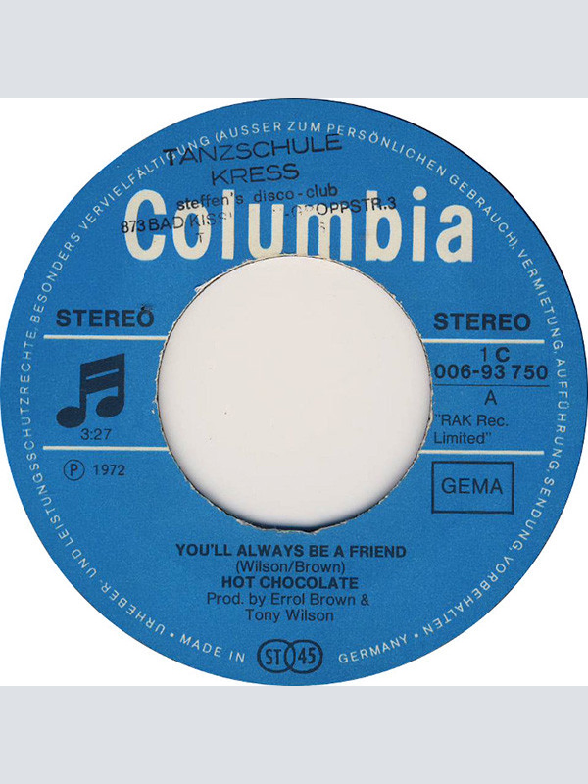 Vinyl / Hot Chocolate - You'll Always Be A Friend