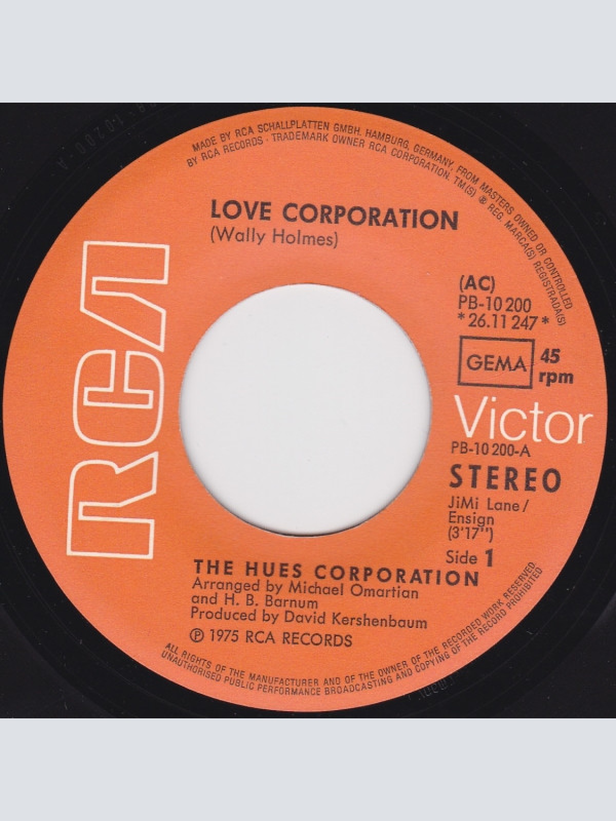 Vinyl / The Hues Corporation - Love Corporation