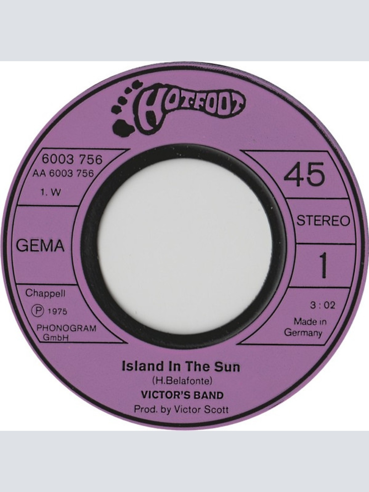 Vinyl / Victor's Band - Island In The Sun
