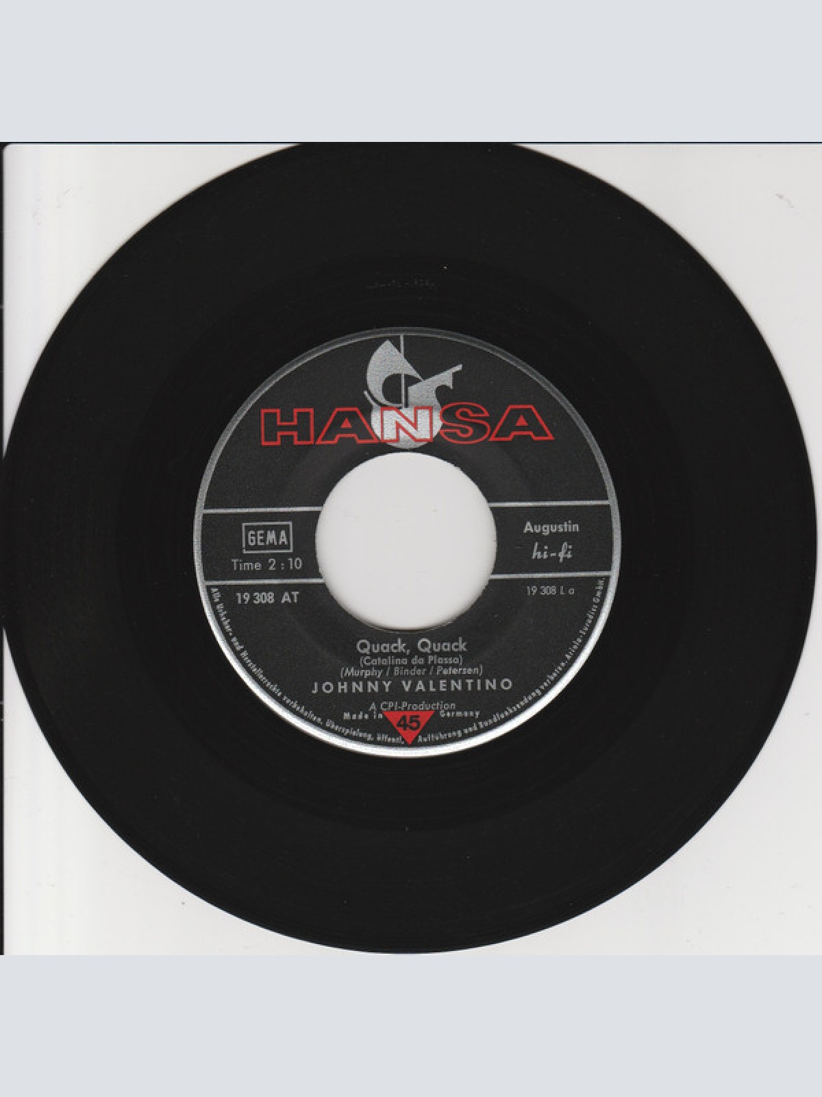 Vinyl / Johnny Valentino (2) - Quack Quack (Catalina Da Plassa)