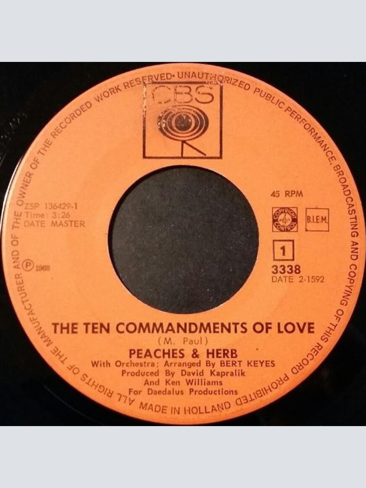 Vinyl / Peaches & Herb - The Ten Commandments Of Love