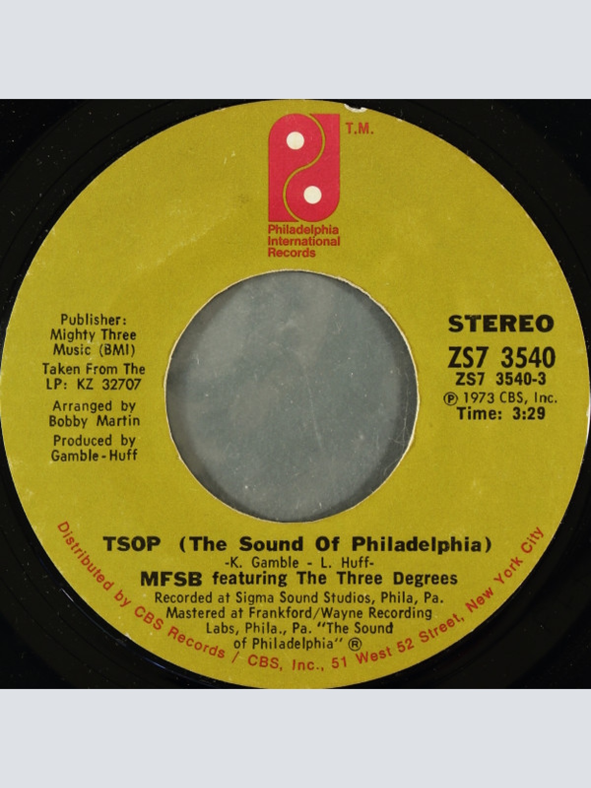 Vinyl / MFSB Featuring The Three Degrees - TSOP (The Sound Of Philadelphia)