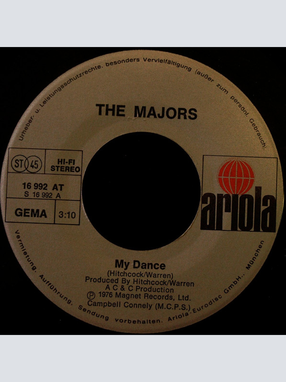 Vinyl / The Majors (2) - My Dance