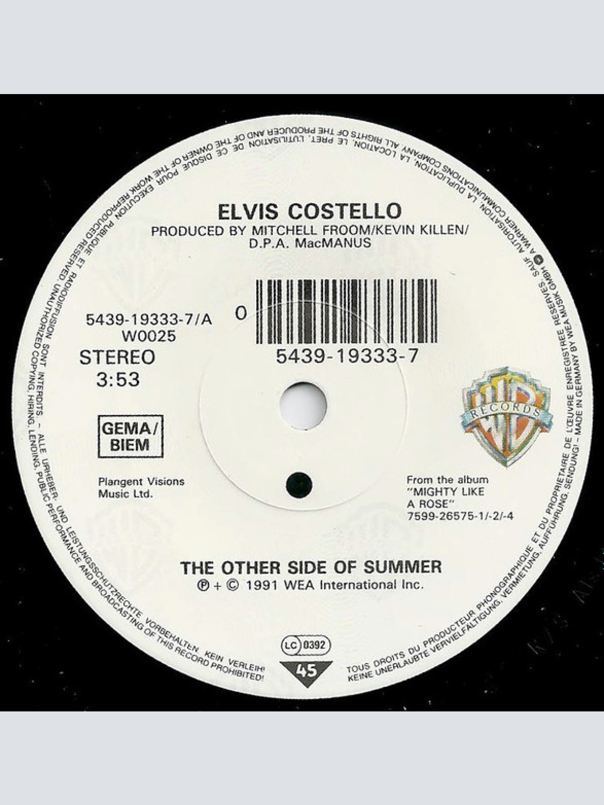 Vinyl / Elvis Costello - The Other Side Of Summer