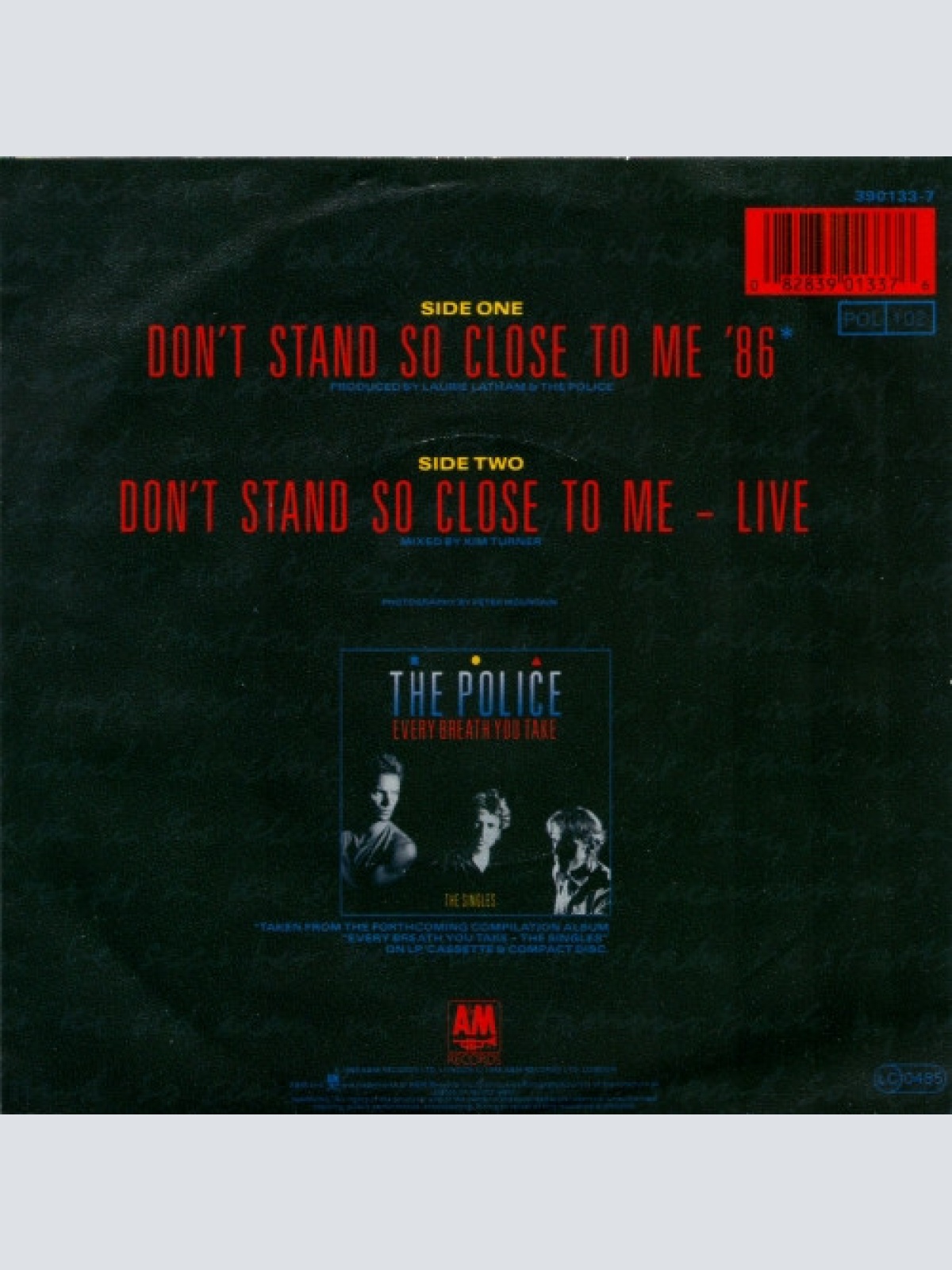 Vinyl / The Police - Don't Stand So Close To Me '86