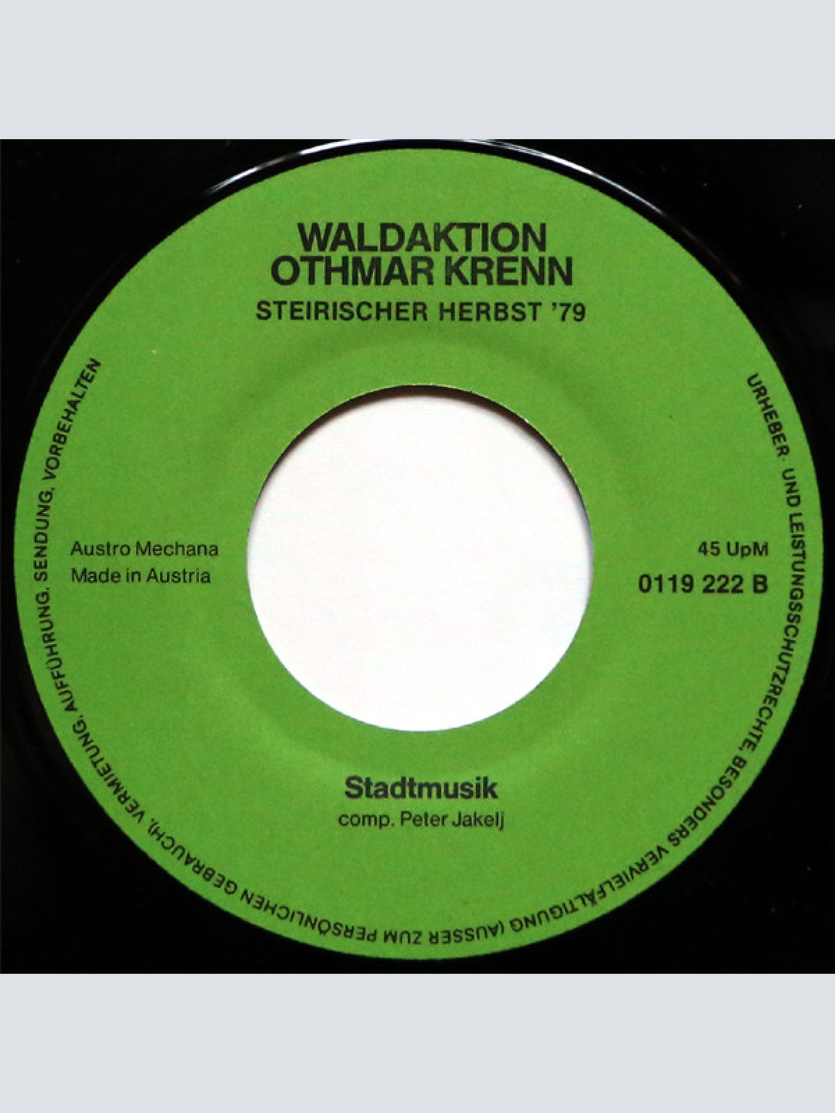 Vinyl / Othmar Krenn - Waldaktion - Steirischer Herbst '79