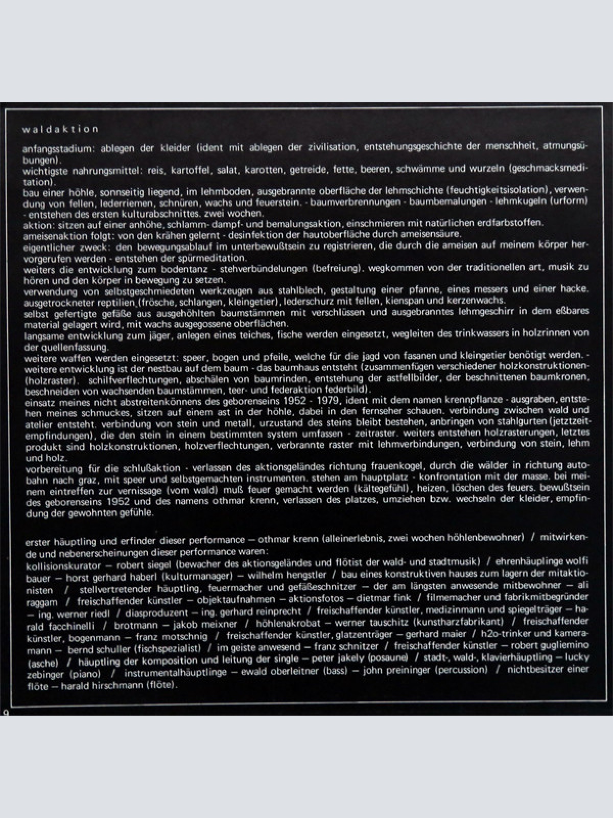 Vinyl / Othmar Krenn - Waldaktion - Steirischer Herbst '79