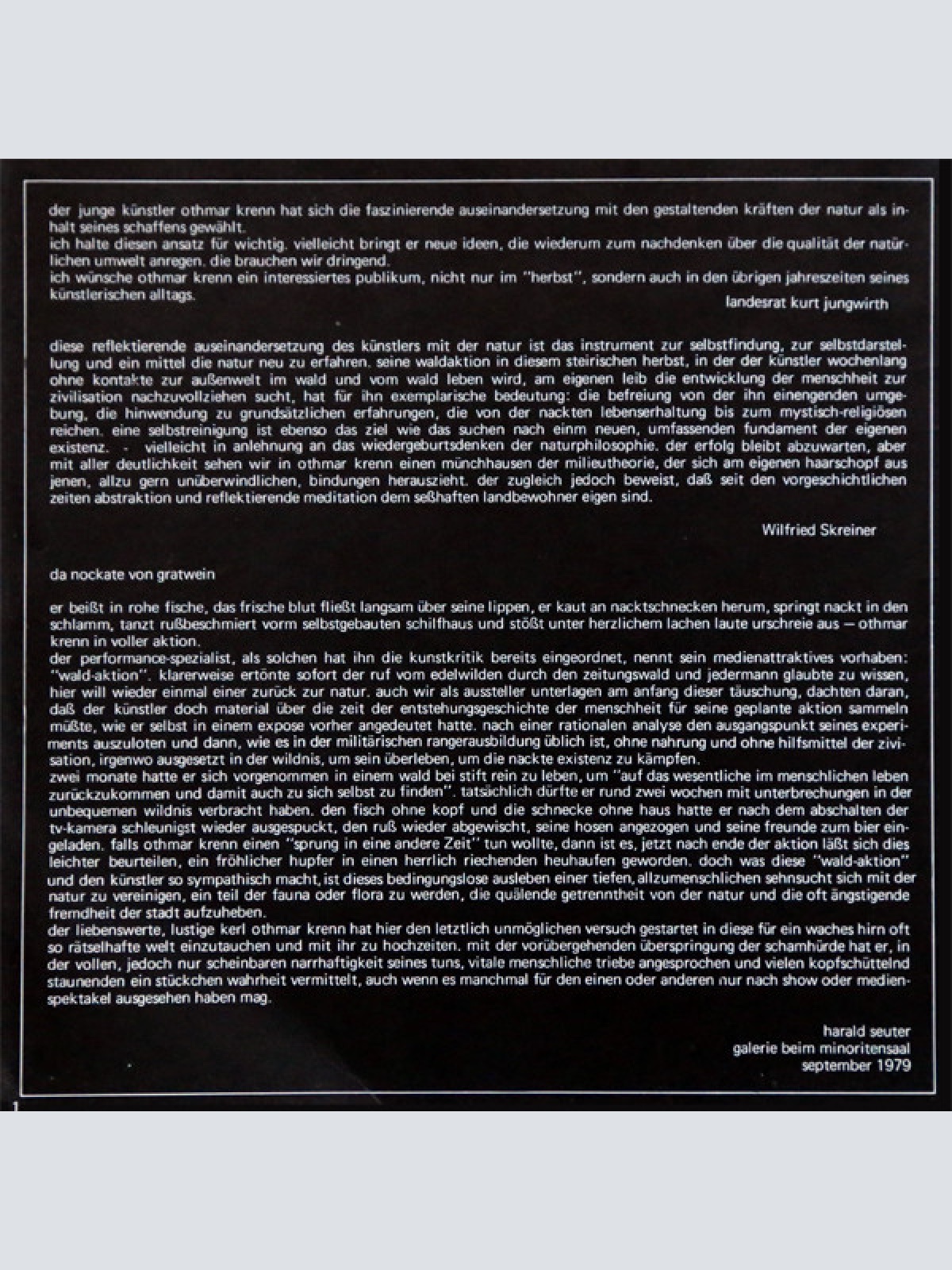 Vinyl / Othmar Krenn - Waldaktion - Steirischer Herbst '79