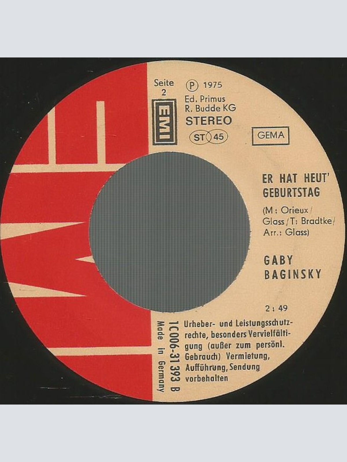 Vinyl / Gaby Baginsky - Drei Tage Paris