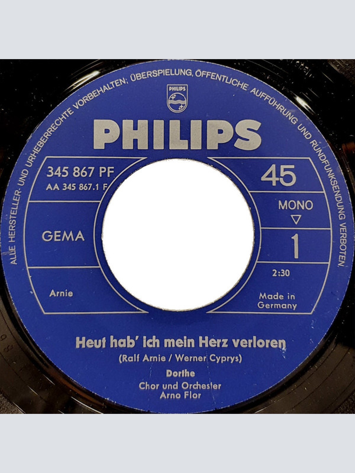Vinyl / Dorthe* - Heut Hab Ich Mein Herz Verloren / Sowas Kann Man Nicht Vergessen