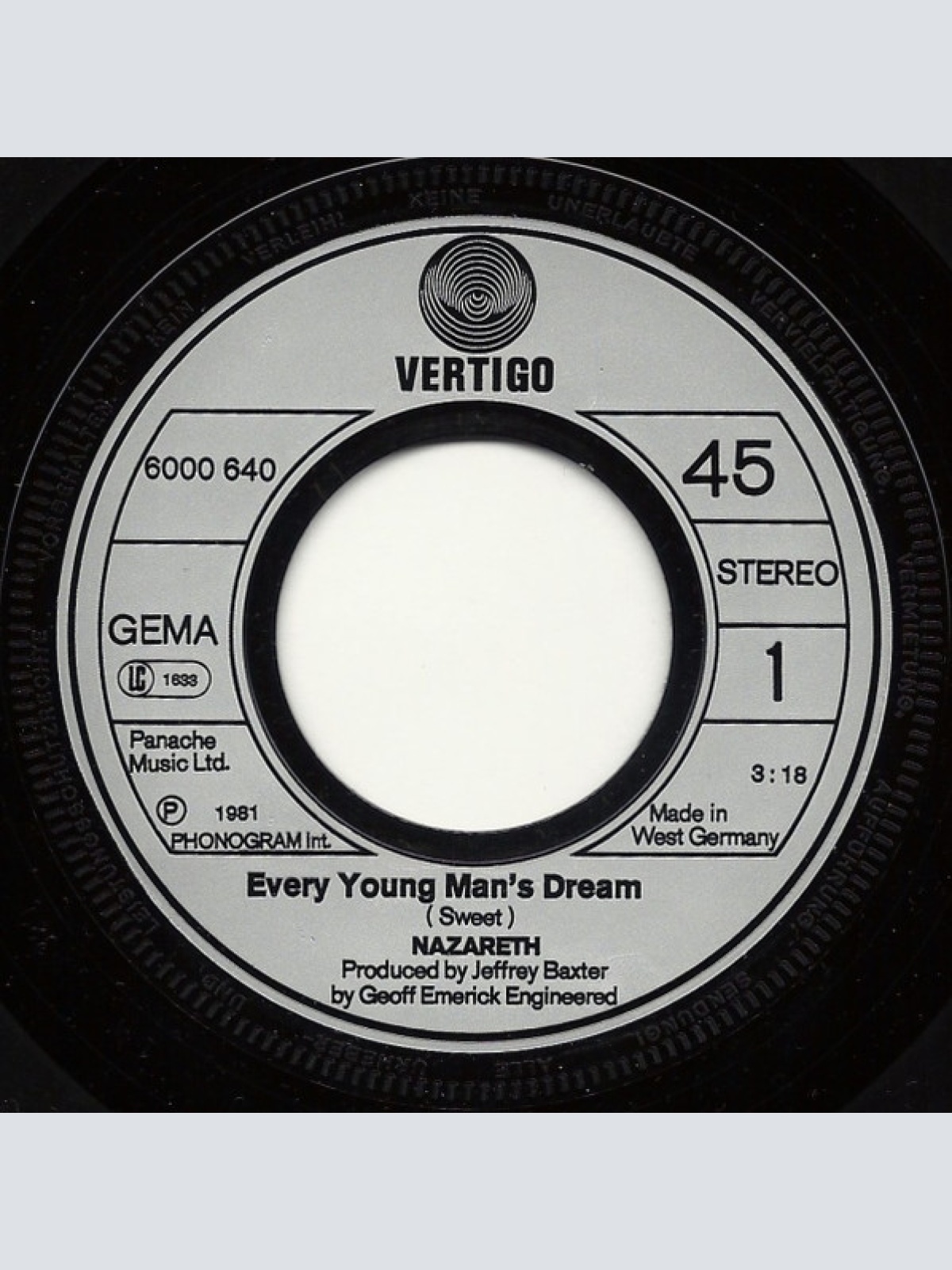 Vinyl / Nazareth (2) - Every Young Man's Dream / Let Me Be Your Leader