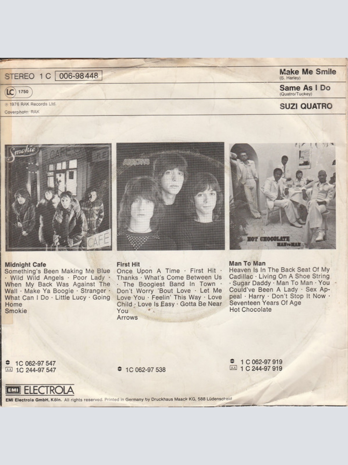 Vinyl / Suzi Quatro - Make Me Smile