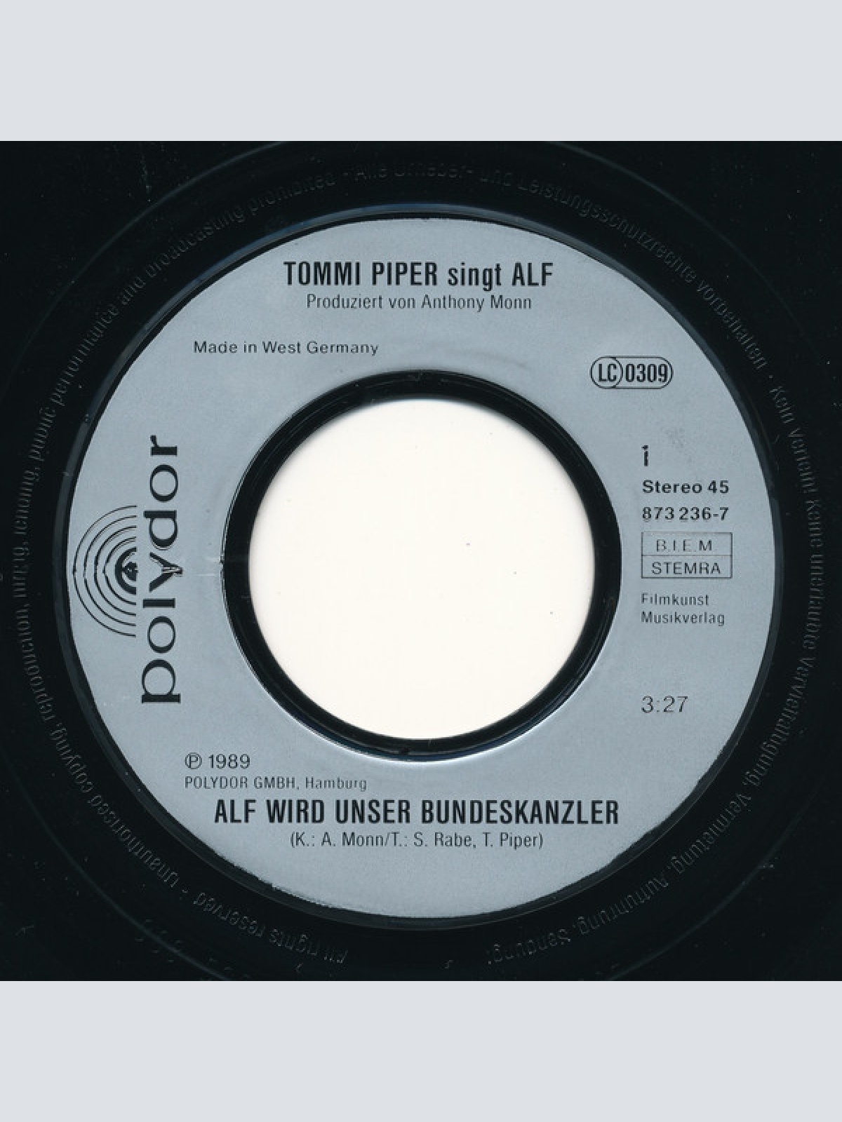 Vinyl / Tommi Piper* Singt ALF (2) - ALF Wird Unser Bundeskanzler